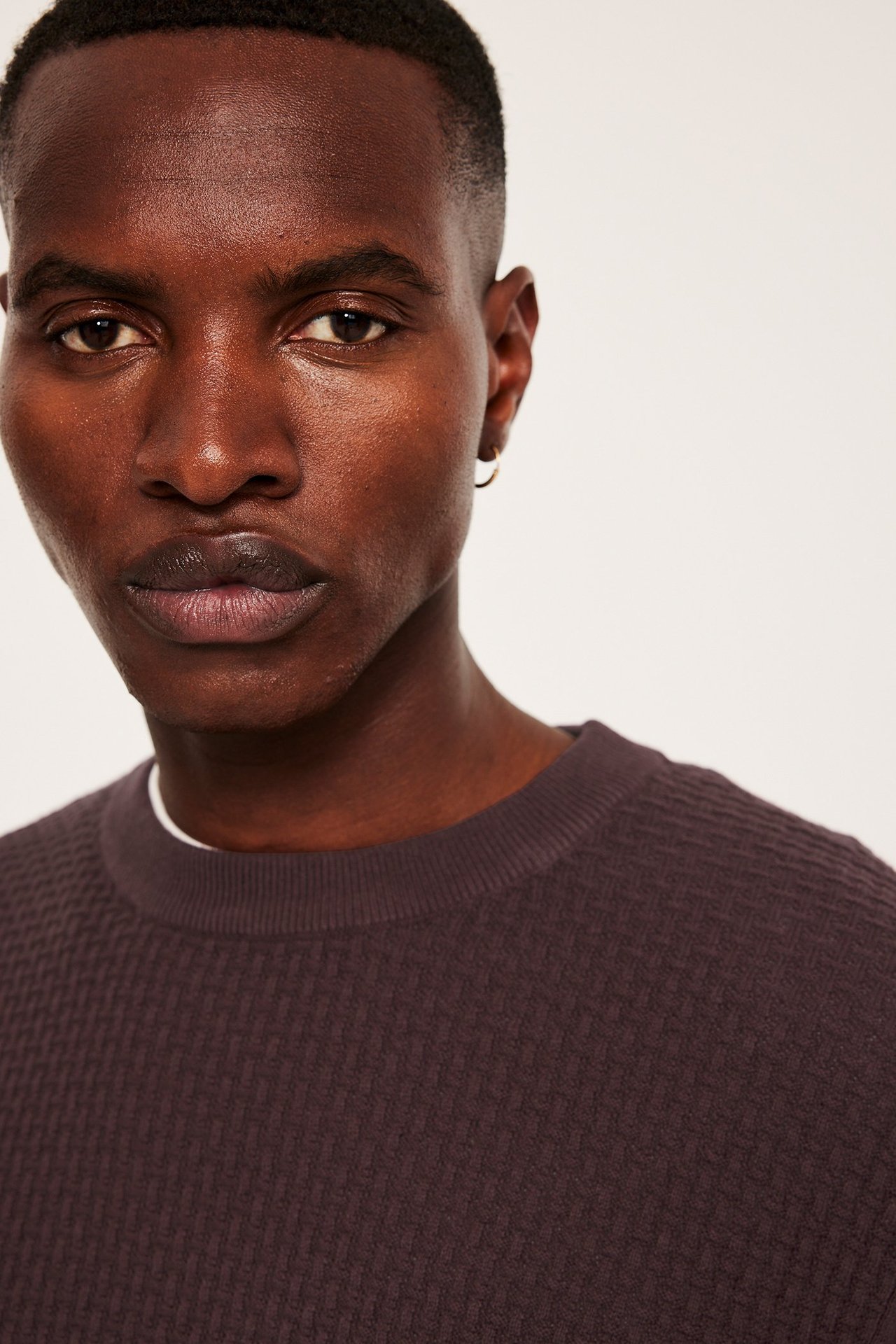 Dzianinowy sweter - Fioletowy - 5
