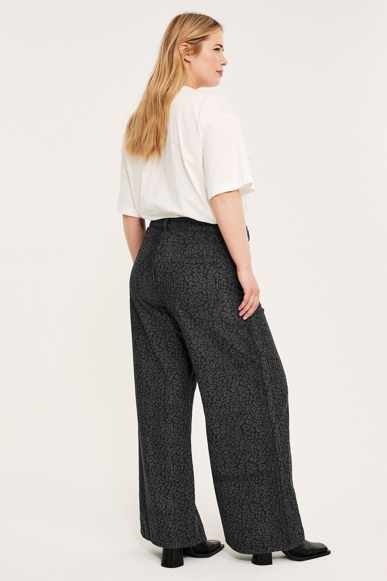 Wide jeans high waist - Harmaa - 6