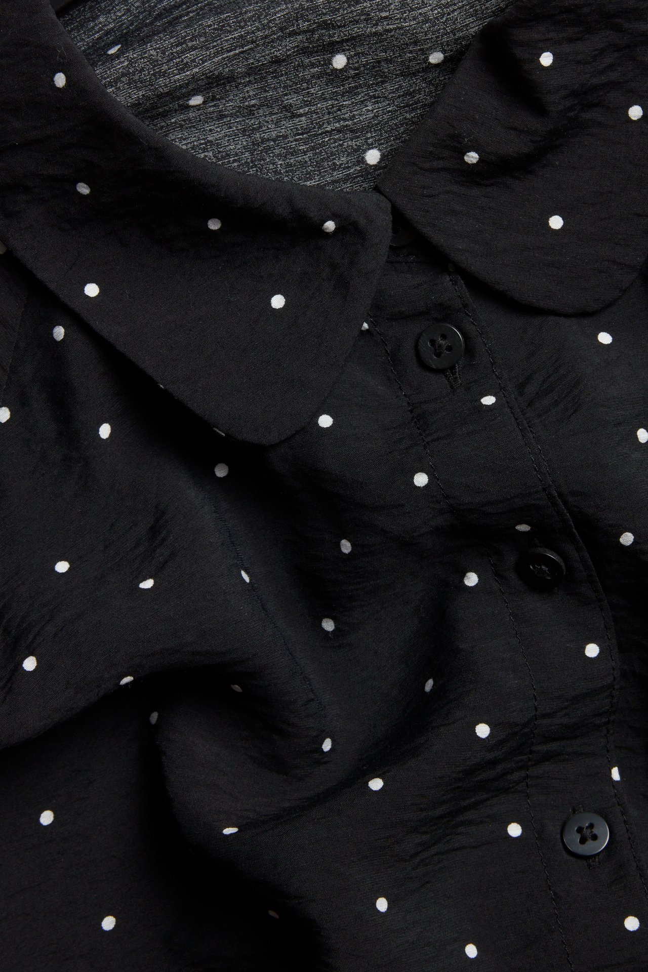 Blus med krage - Svart - 4