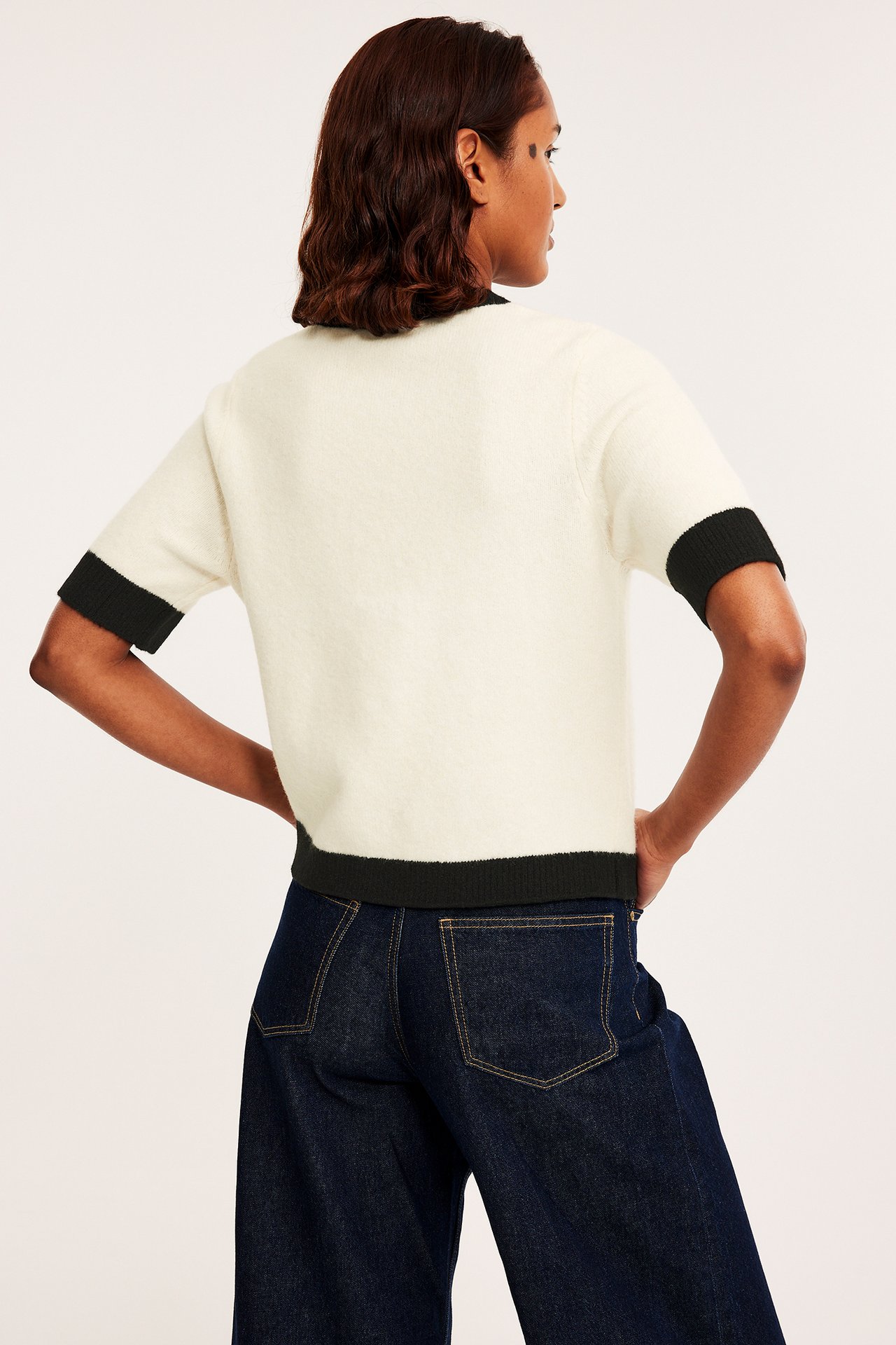 Kortermet cardigan - Offwhite - 5
