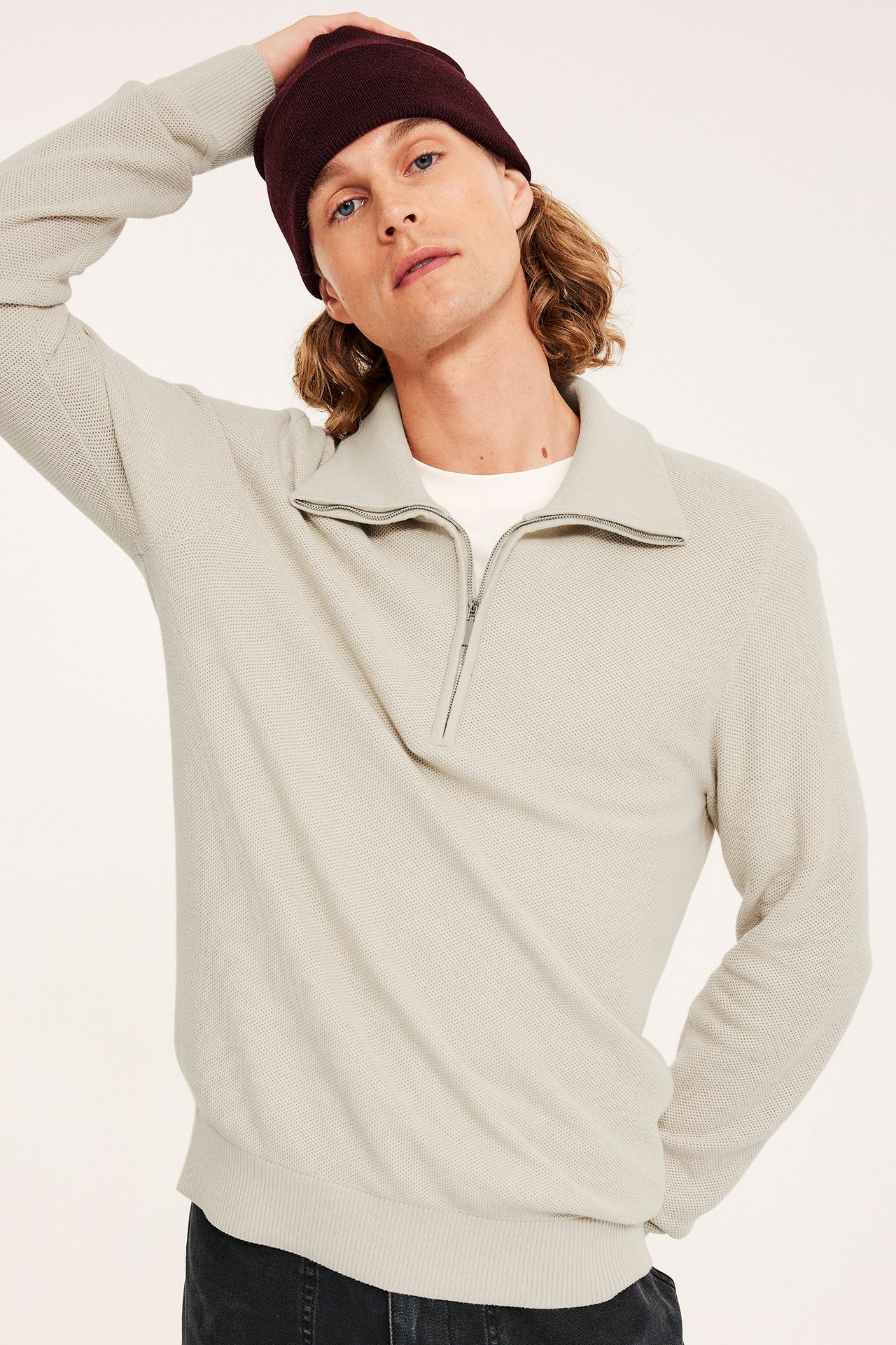 Genser med half-zip