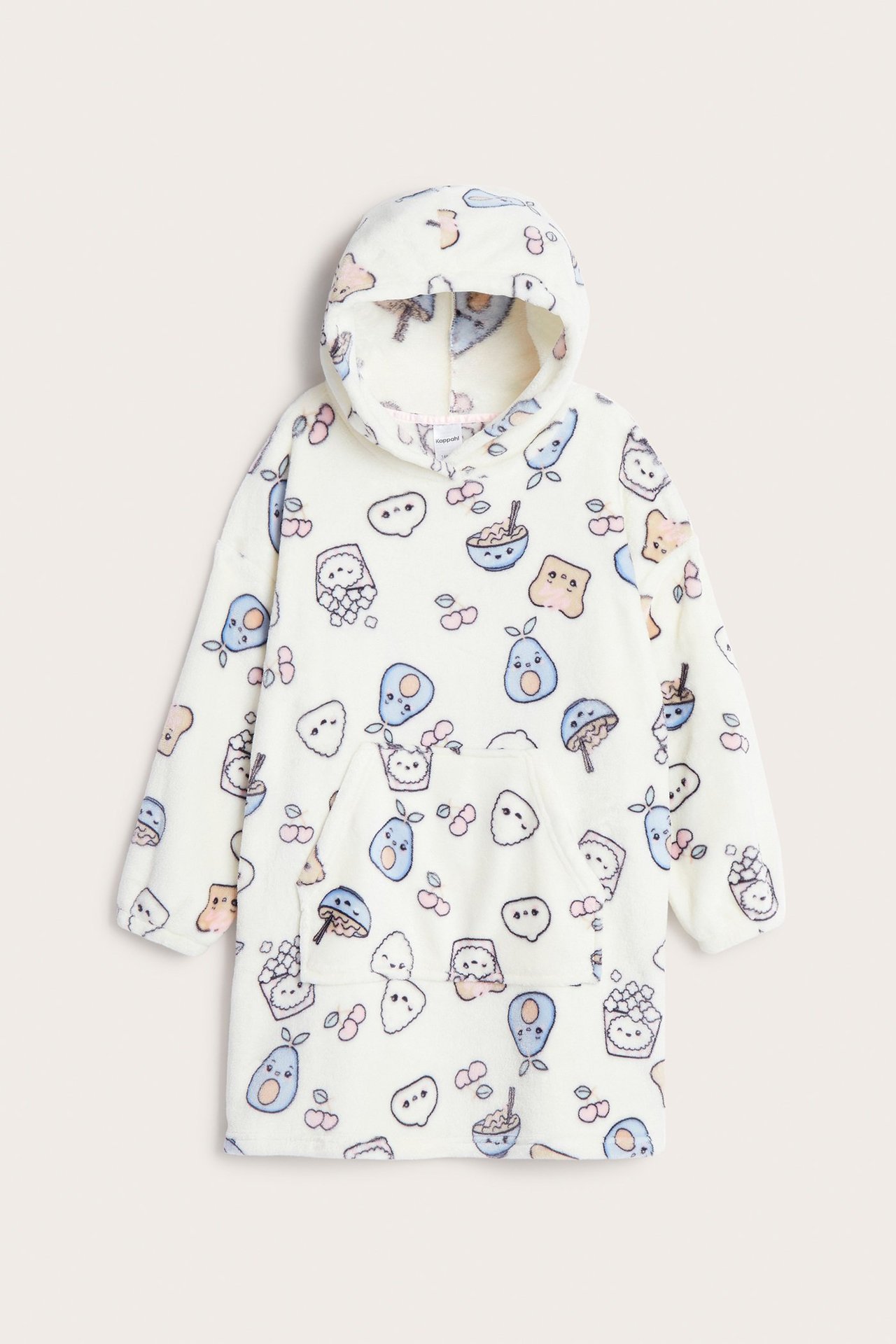 Mönstrad fleecehoodie