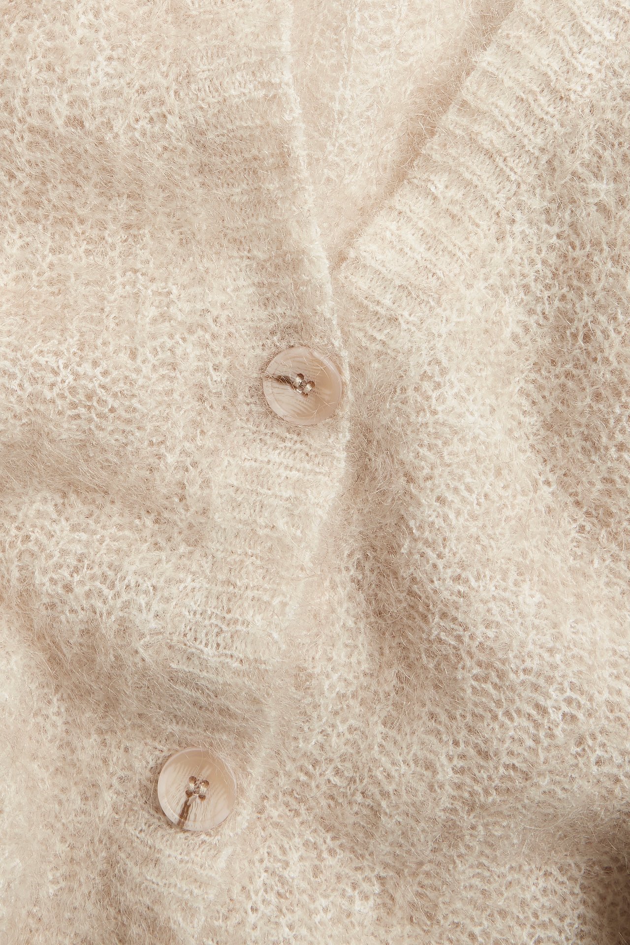 Mohairsekoitetta oleva neuletakki - Vaaleanbeige - 6