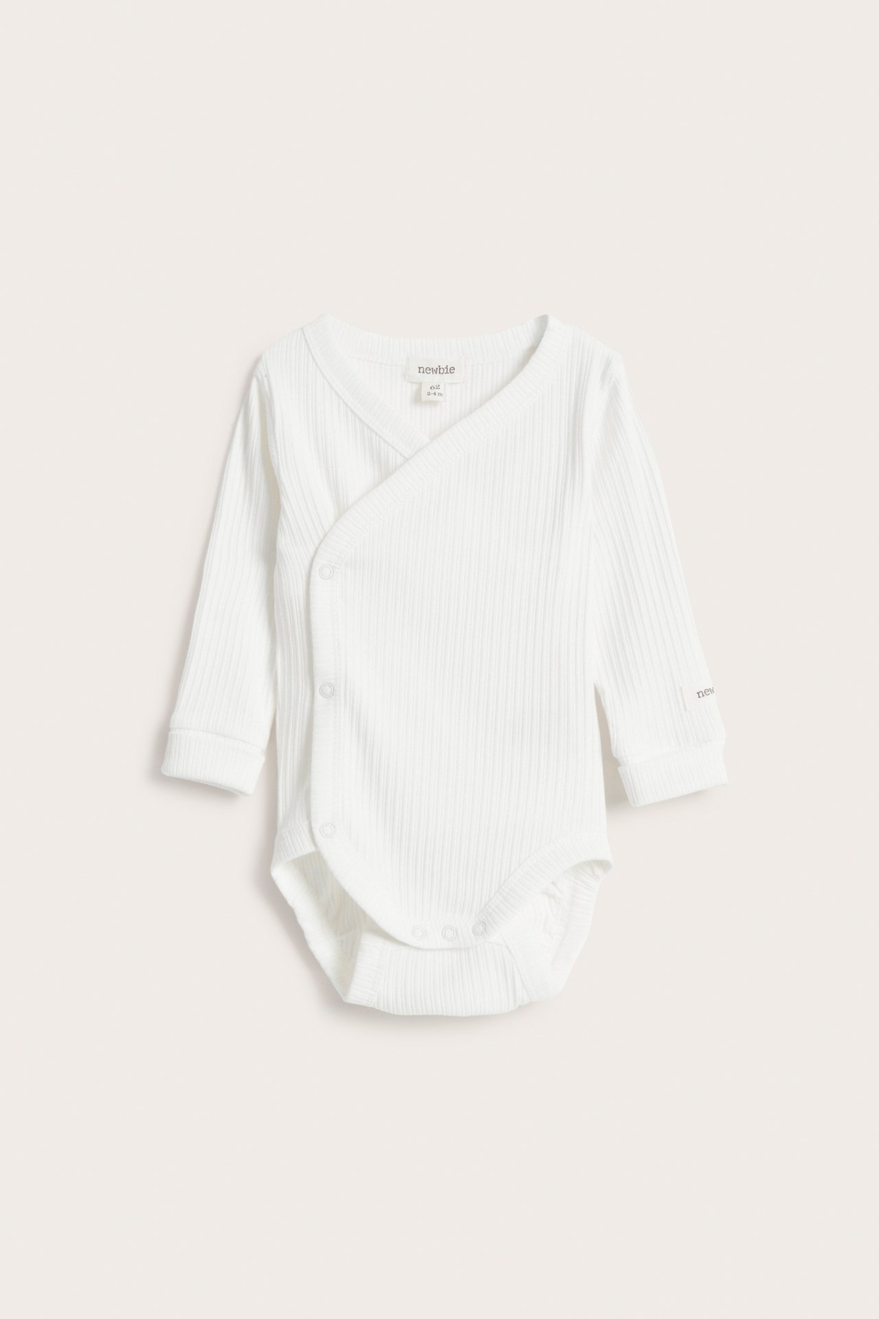 Ribbad omlottbody - Offwhite - 2