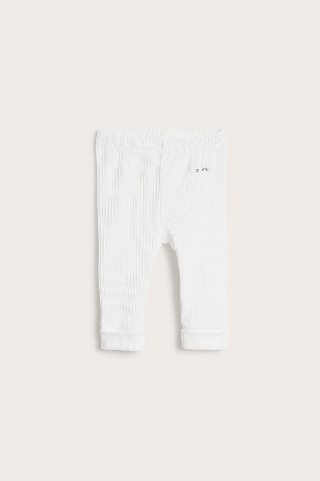Prążkowane legginsy - Offwhite - 2