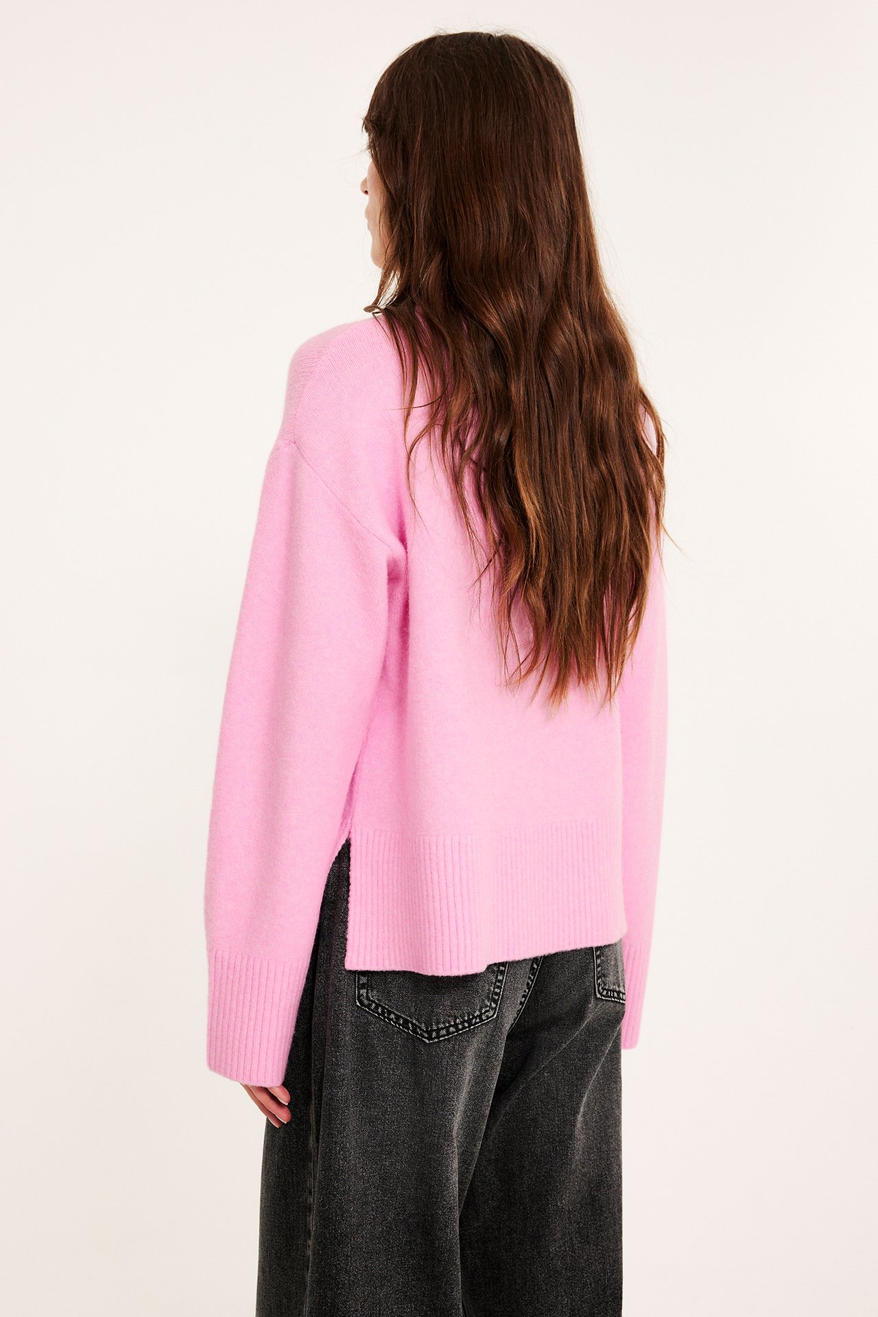 Dzianinowy sweter - Różowy - 6