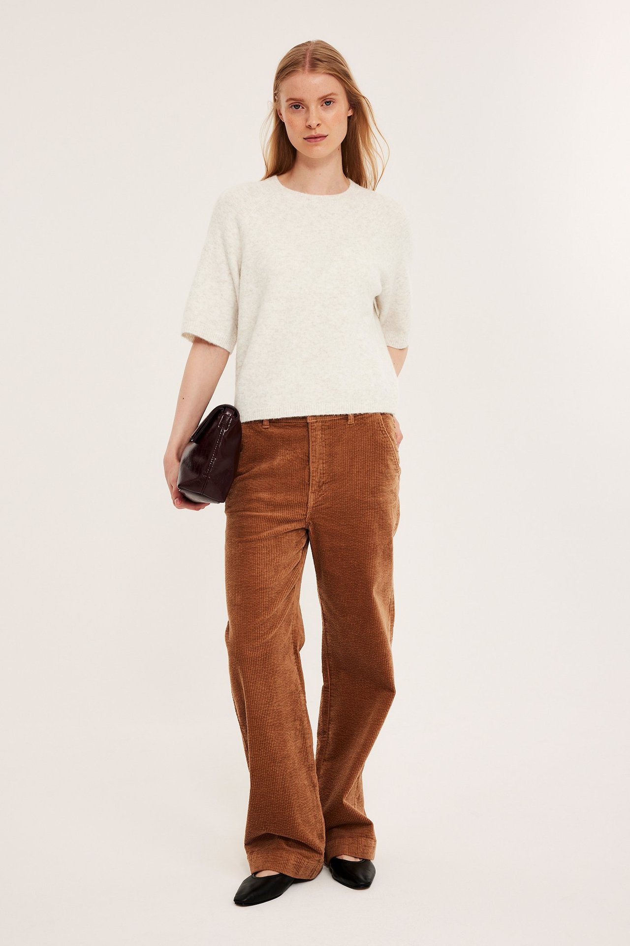 Oversized strikket t-skjorte