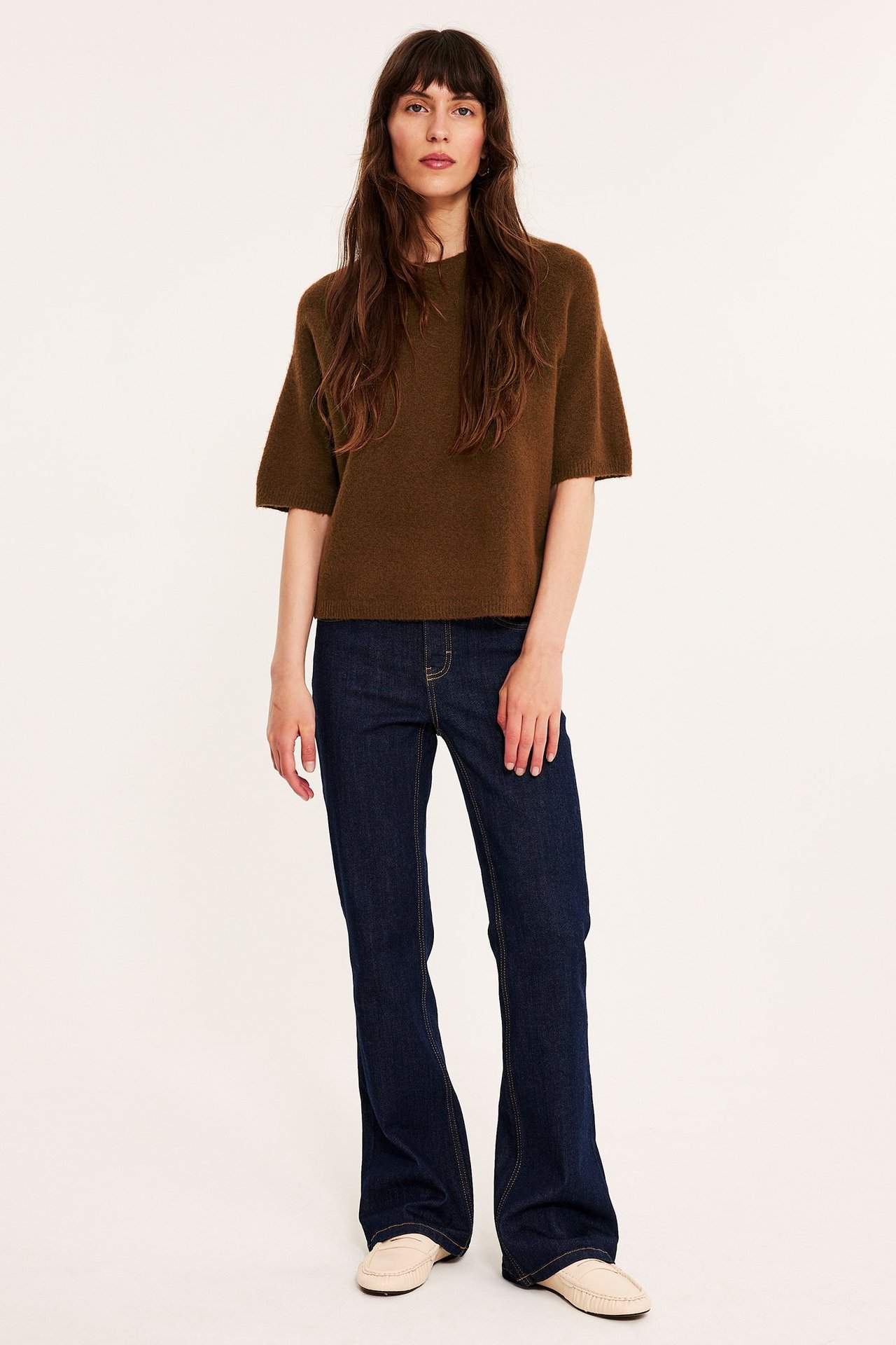 Oversized strikket t-skjorte