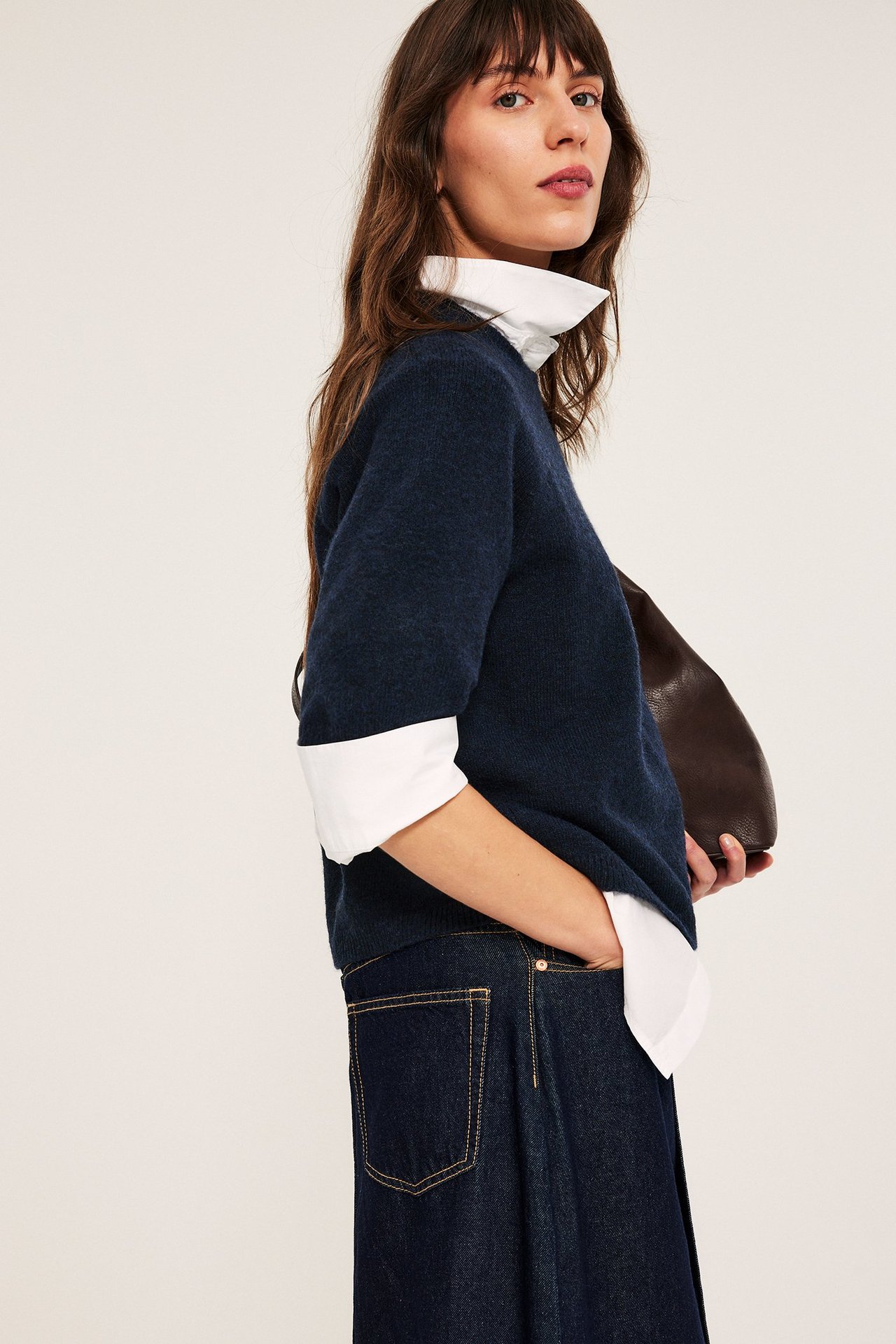 Oversize-mallinen neulottu t-paita