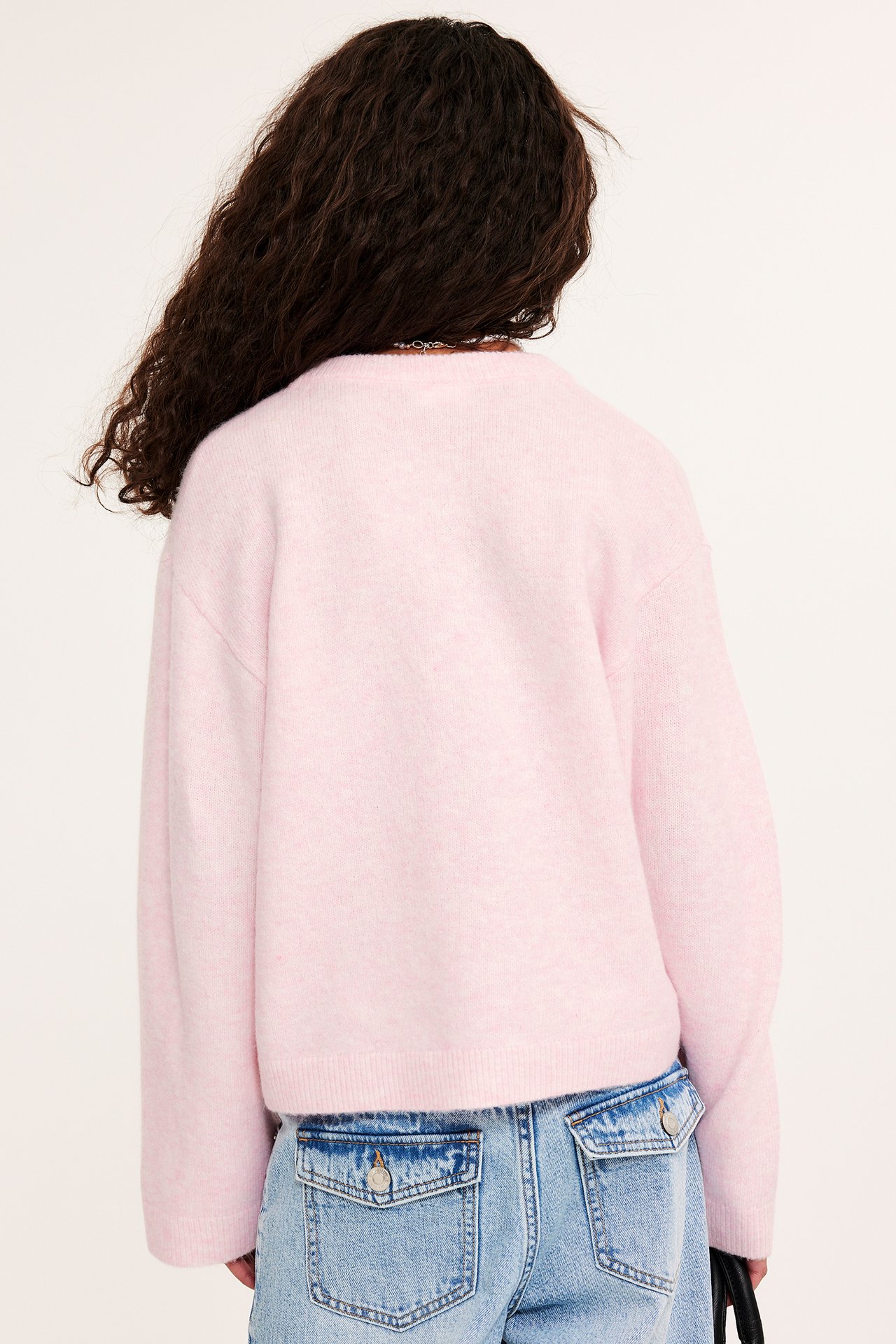 Dzianinowy sweter - Różowy - 5