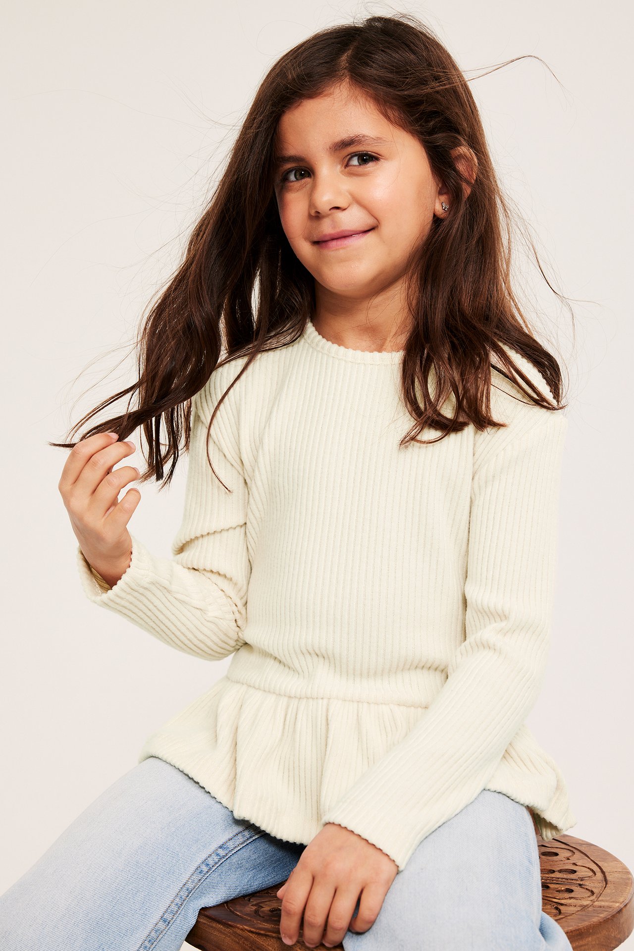 Pitkähihainen peplum-paita