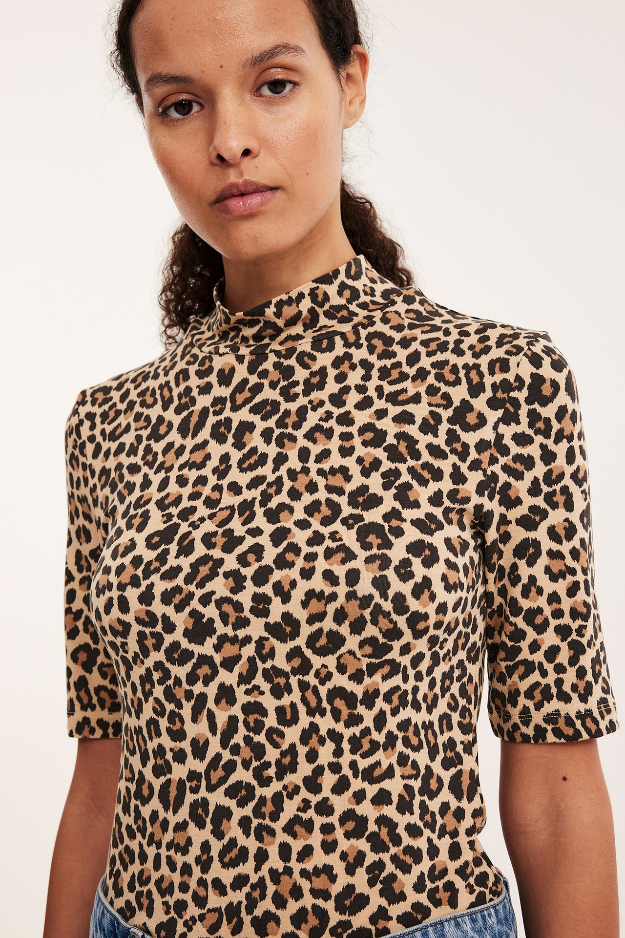 Leopardmønstret topp - Brun - 179cm / Storlek: S - 3