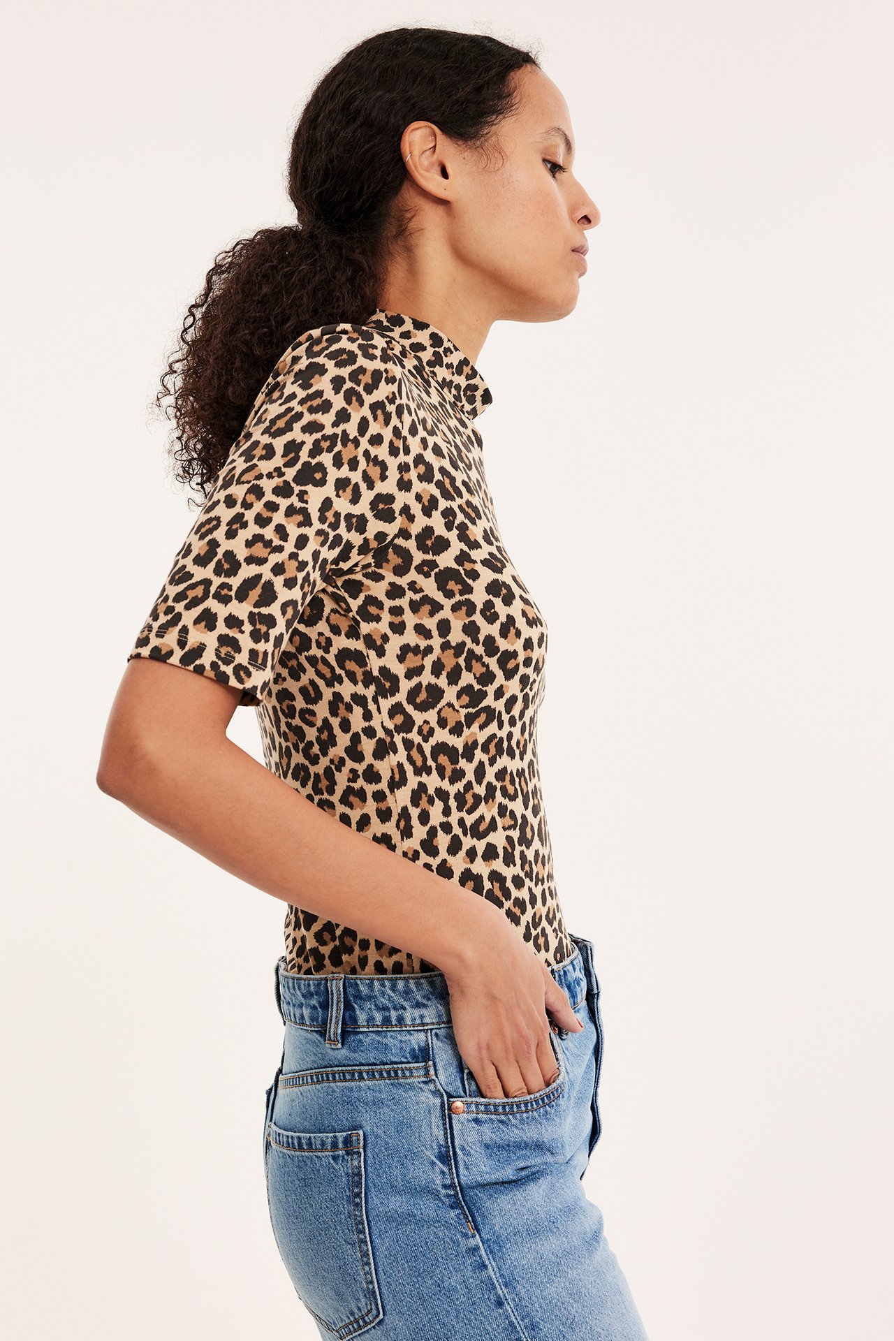 Leopardmønstret topp - Brun - 179cm / Storlek: S - 1