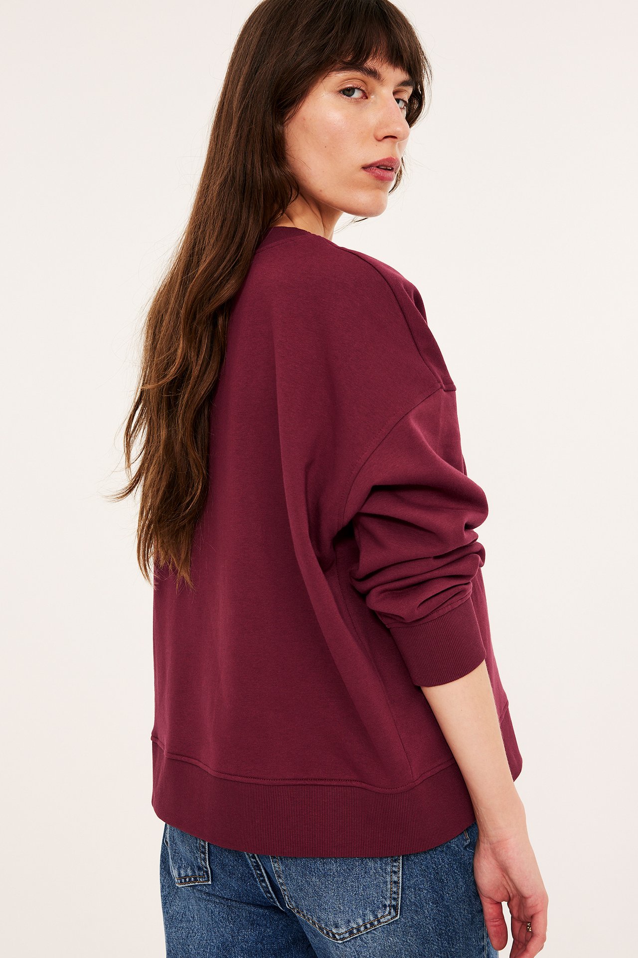 Sweatshirt - Vinrød - 6