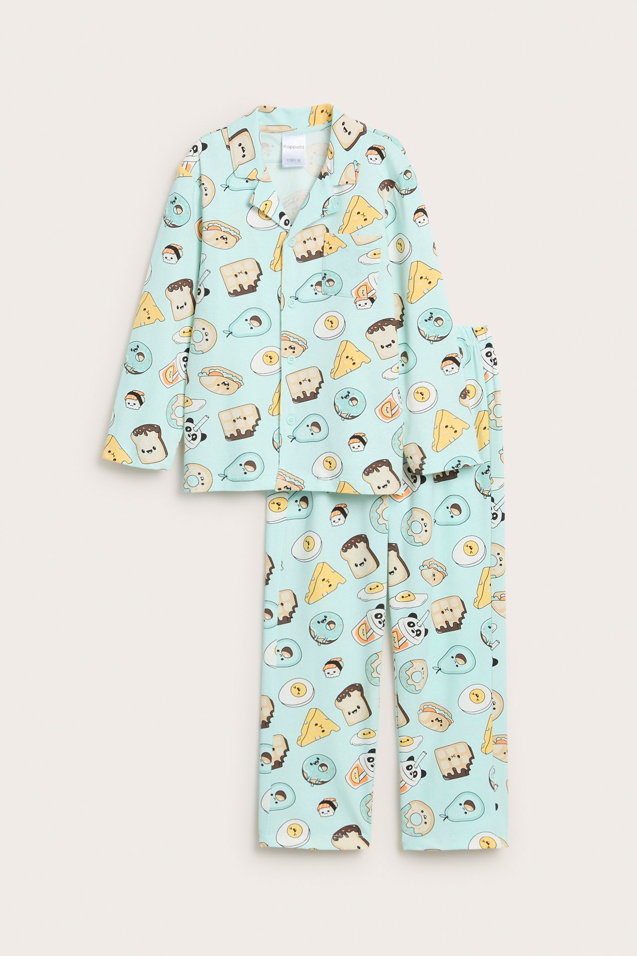 Långärmad mönstrad pyjamas