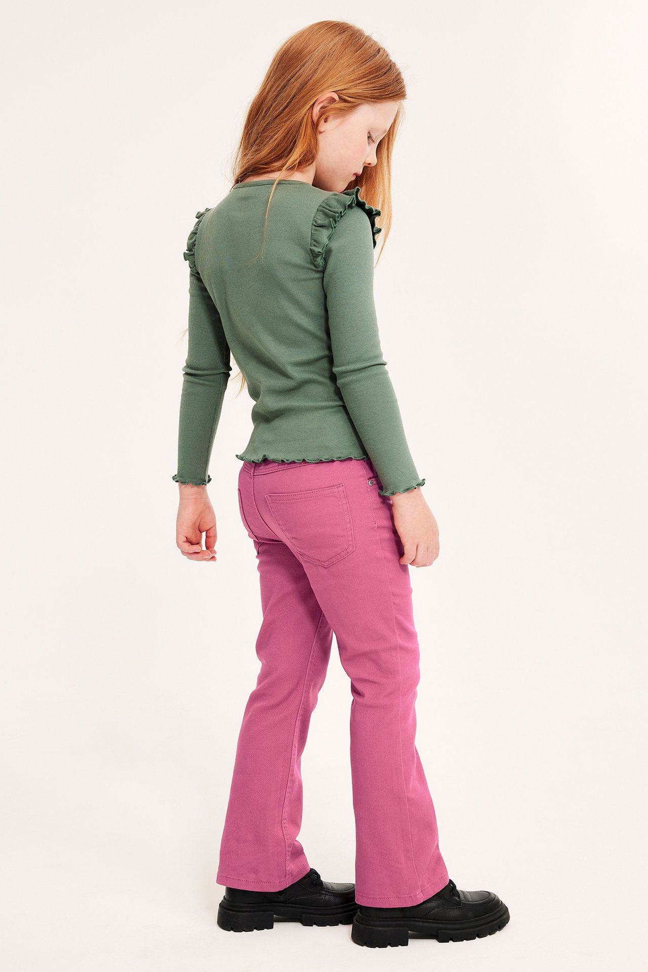 Bootcut jeans mid waist - Tummanpinkki - 5