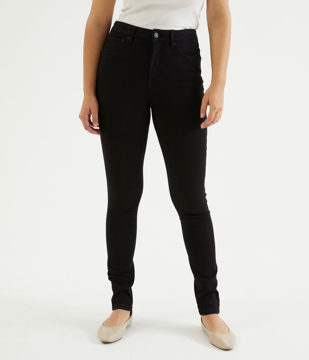 Super Slim Jeans High Waist - Musta - 174cm / Storlek: 38 - 4