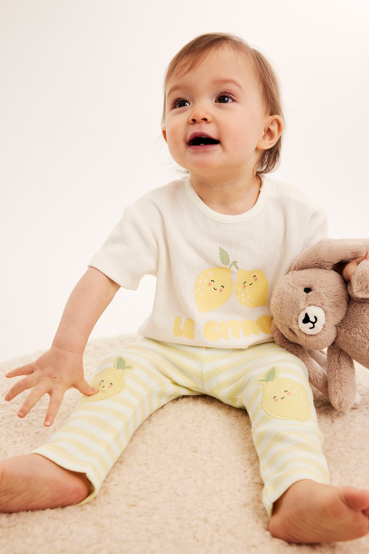 Legginsy w paski - Offwhite - 5