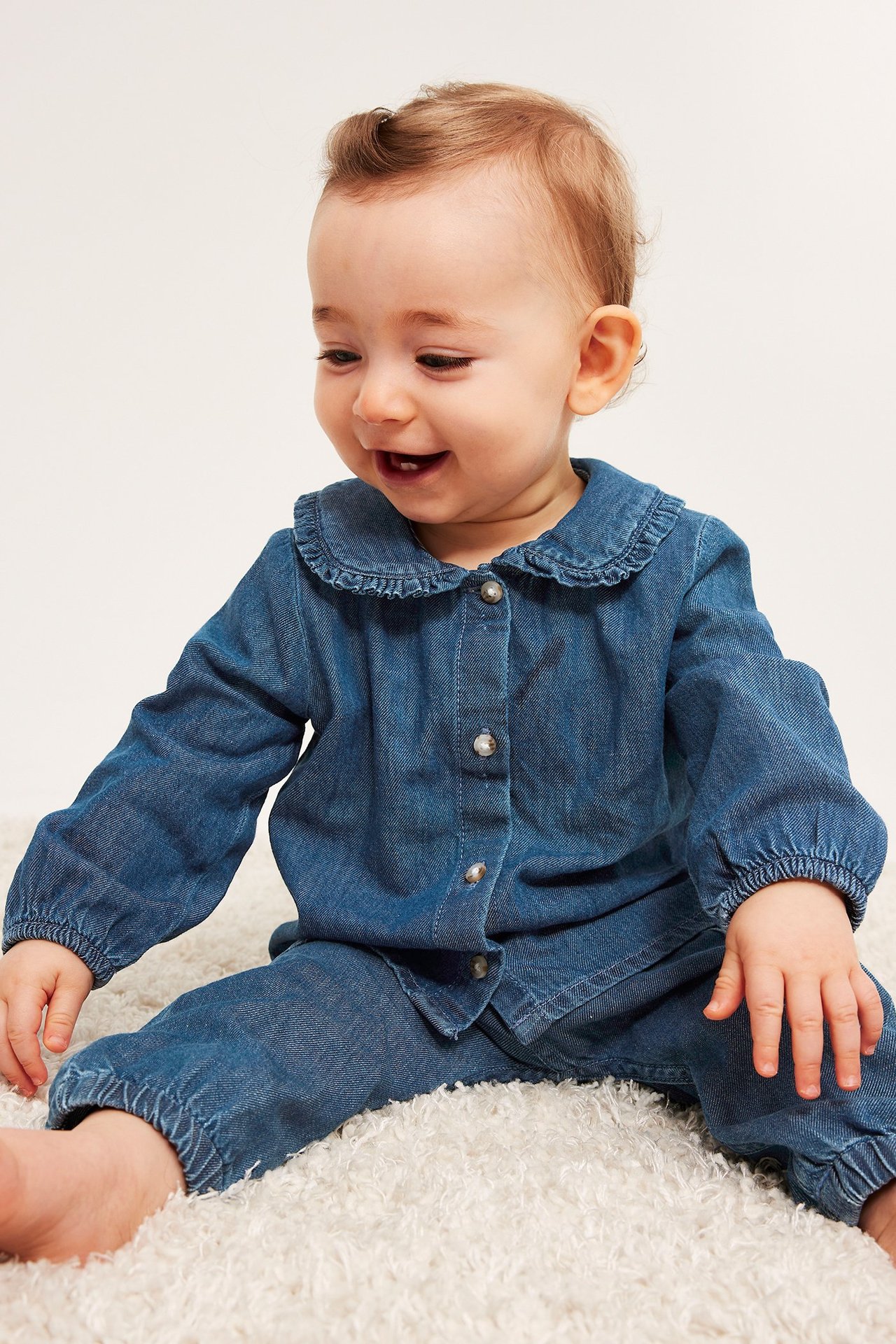 Jeansblus med krage