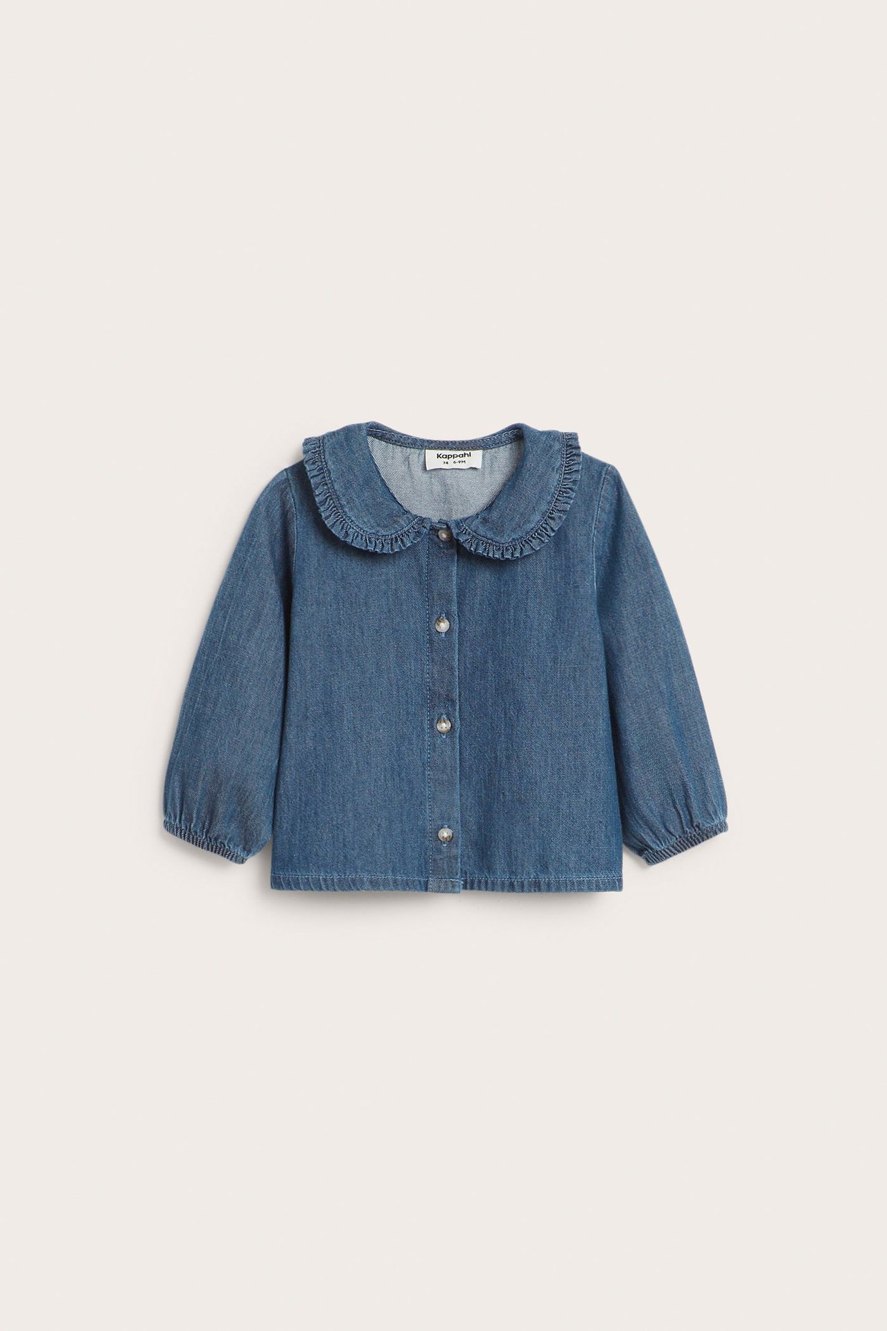 Jeansblus med krage