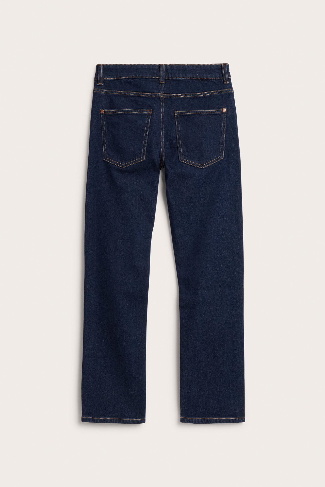 Straight jeans mid waist - Mörk denim - 5