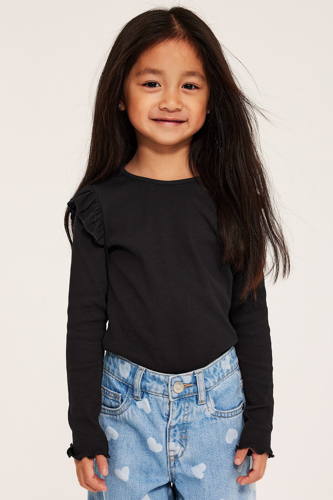 Ribbestrikket, langermet topp