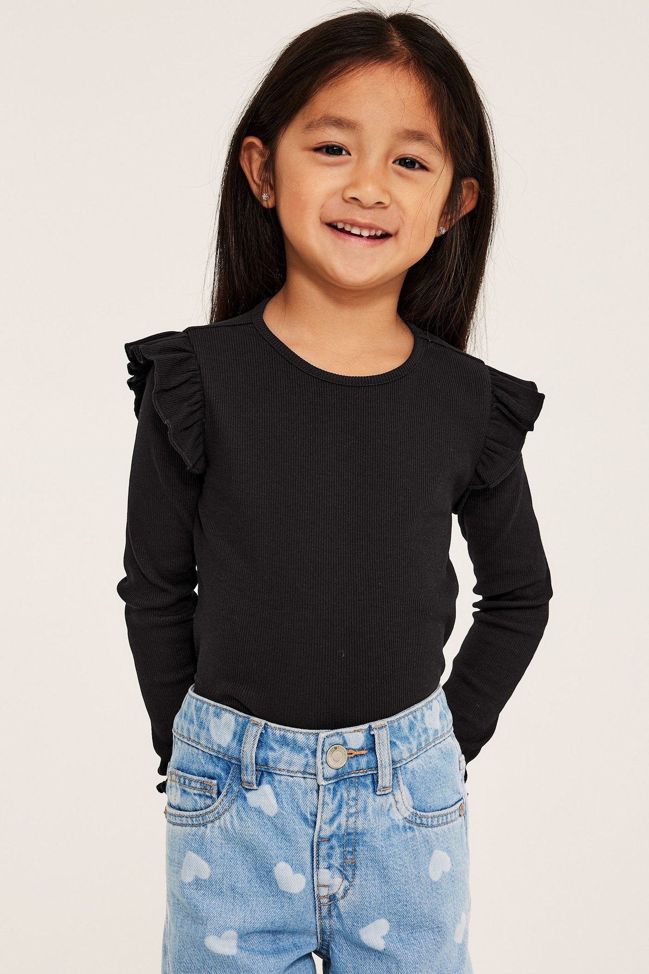 Ribbestrikket, langermet topp