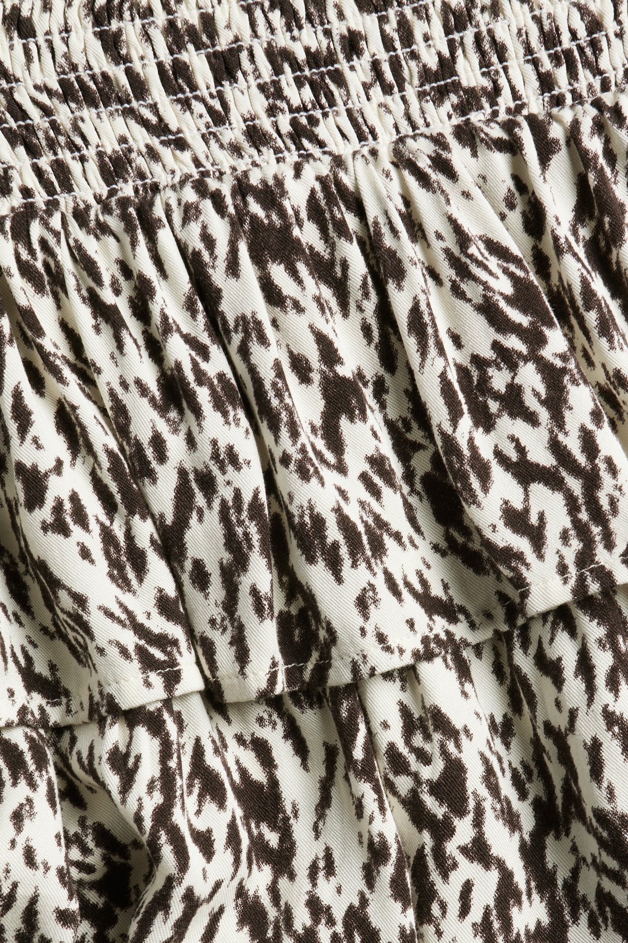 Mønstret volangskjørt - Beige - 4