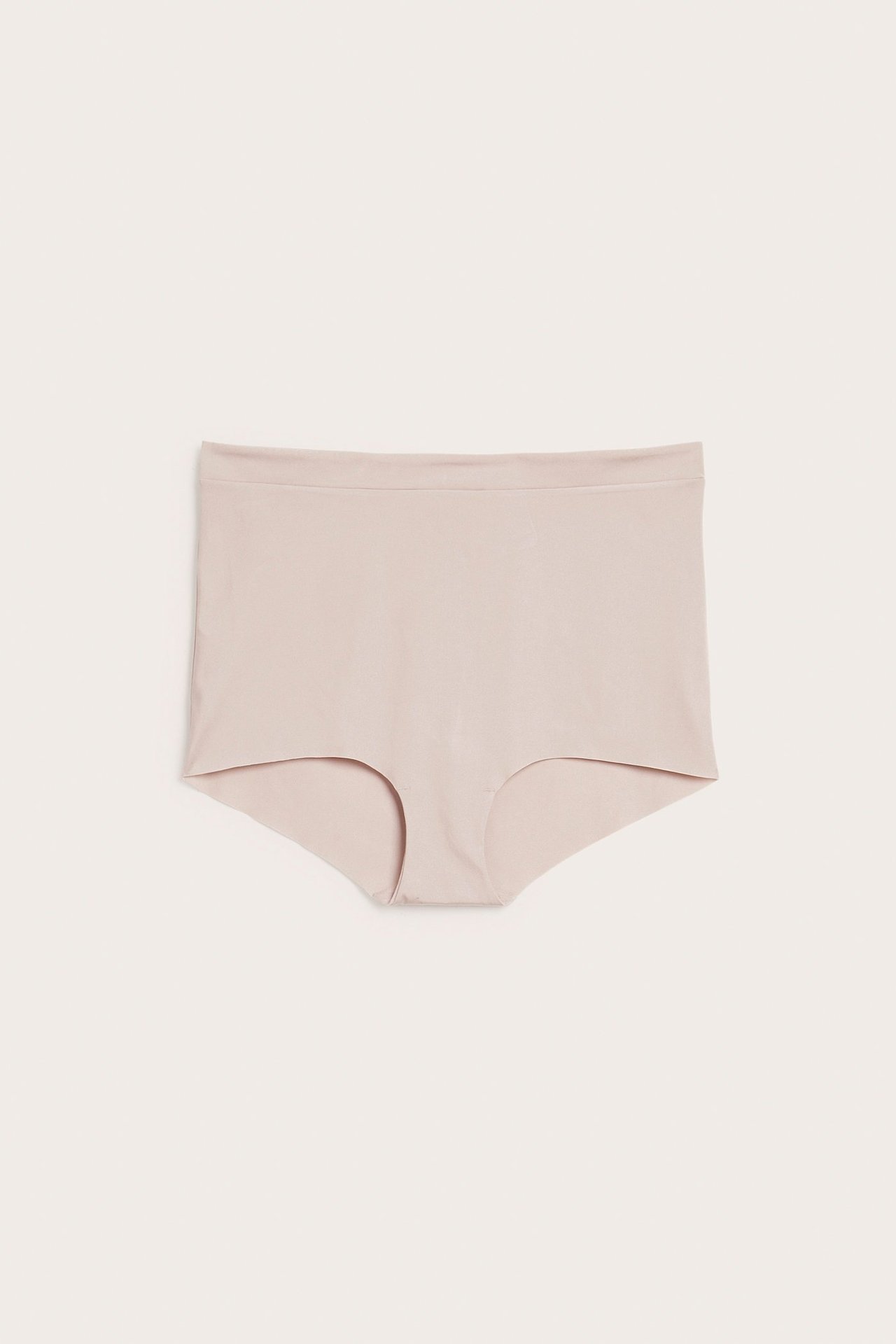 Forfra: Lys rosa sømløse mikro-boxertruser med elastisk midje.