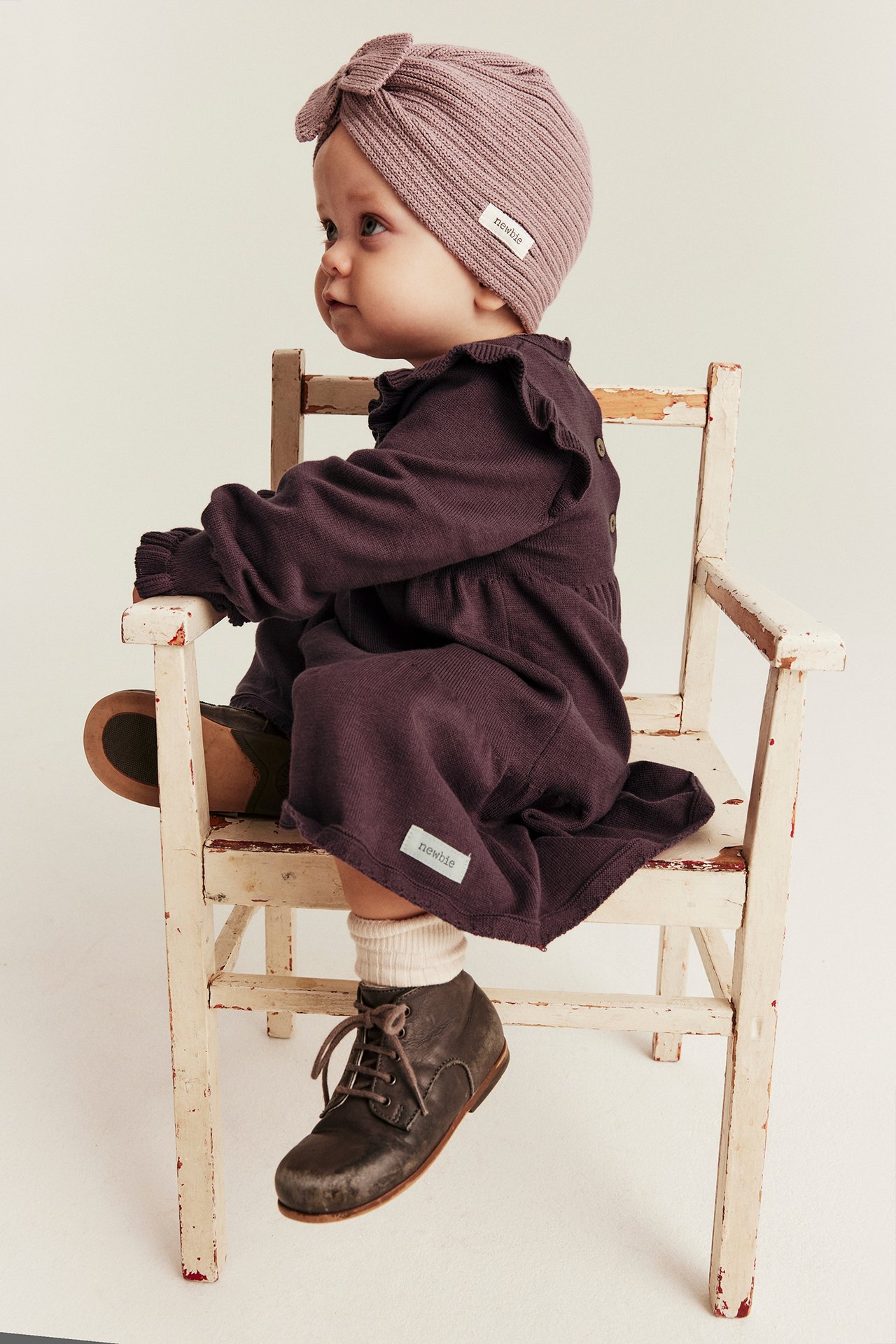 Finstrikket kjole - Lilla - 8