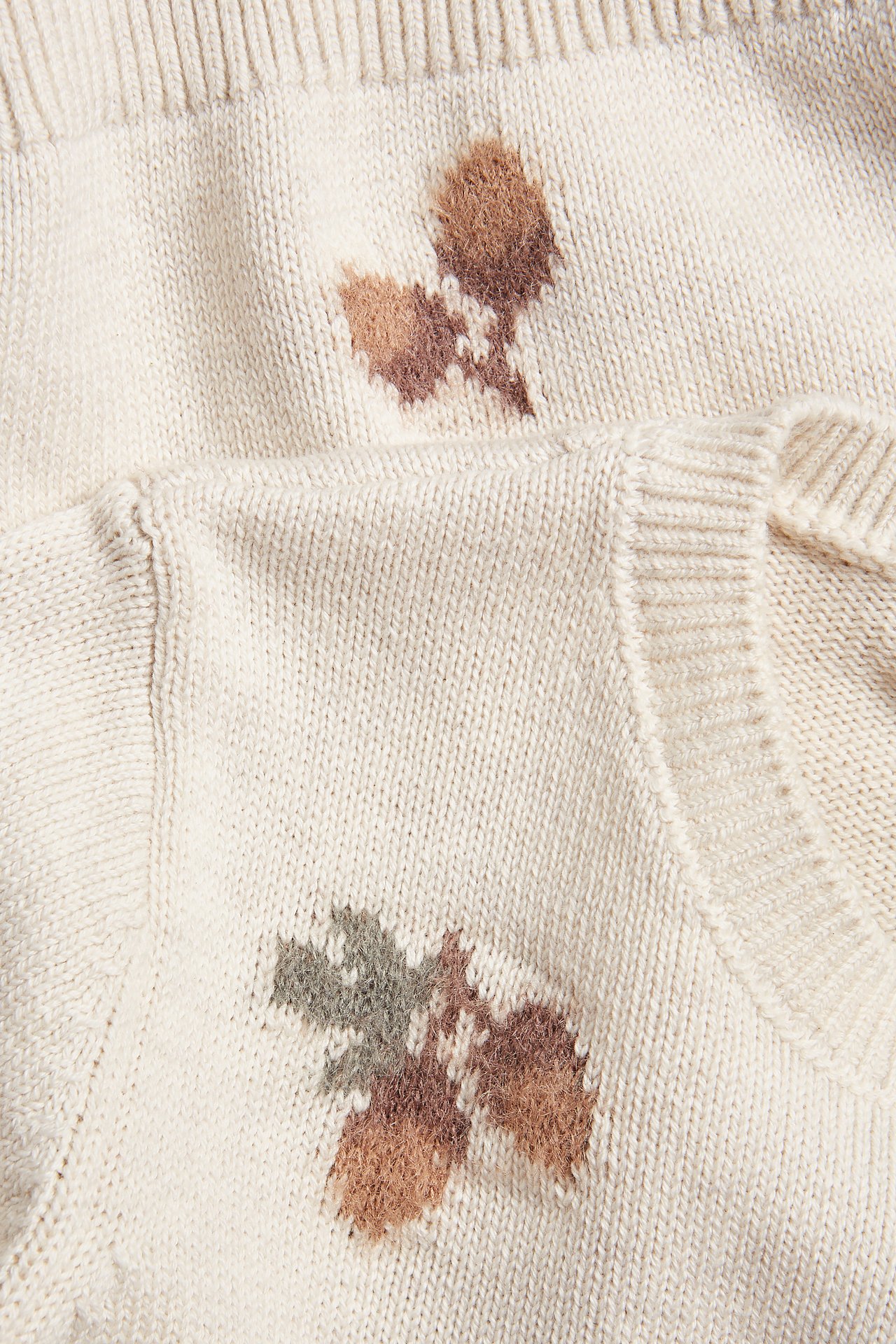 Jacquardstickad tröja - Melerad beige - 1