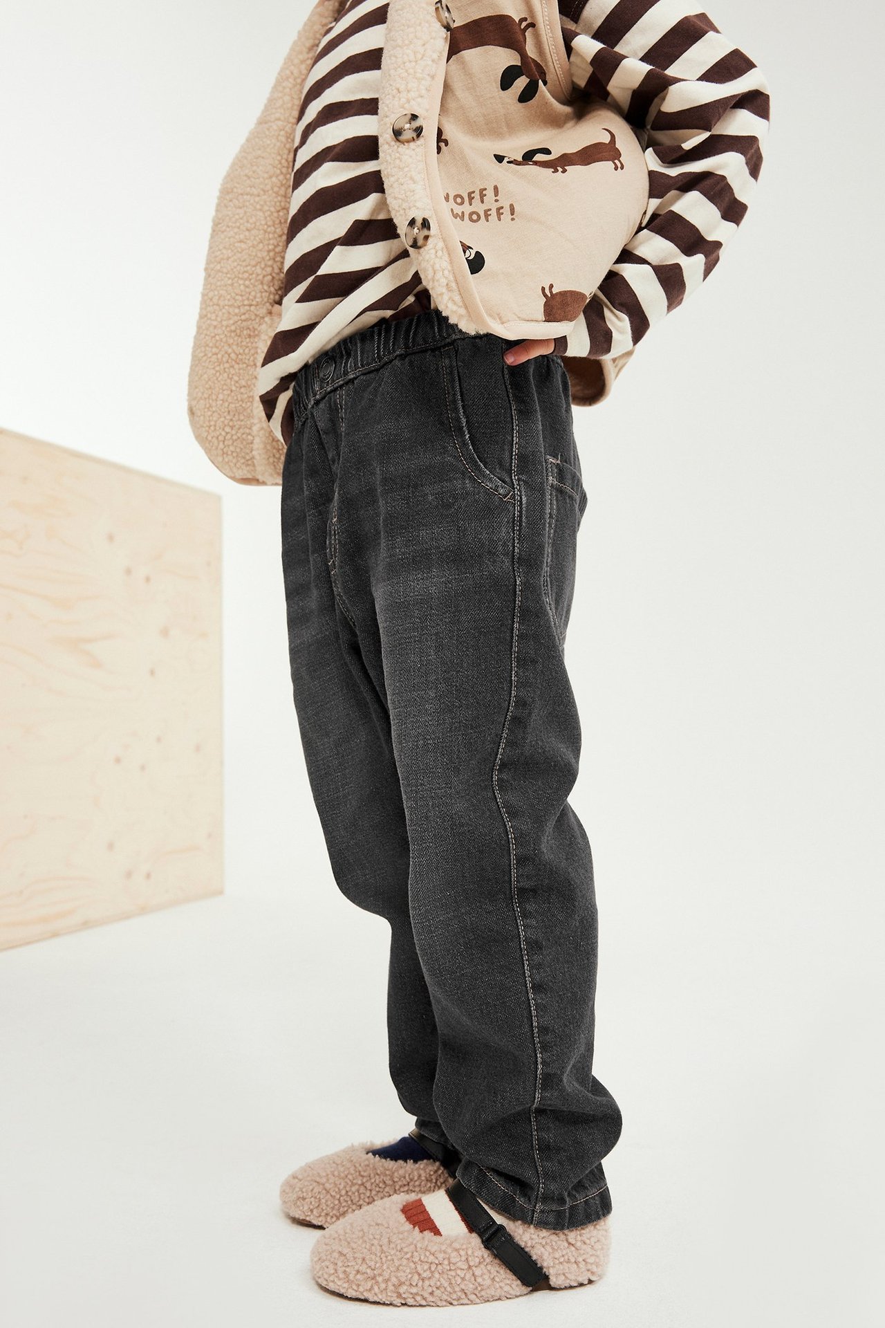 Farkut, joissa resorinauha - Musta denim - 5