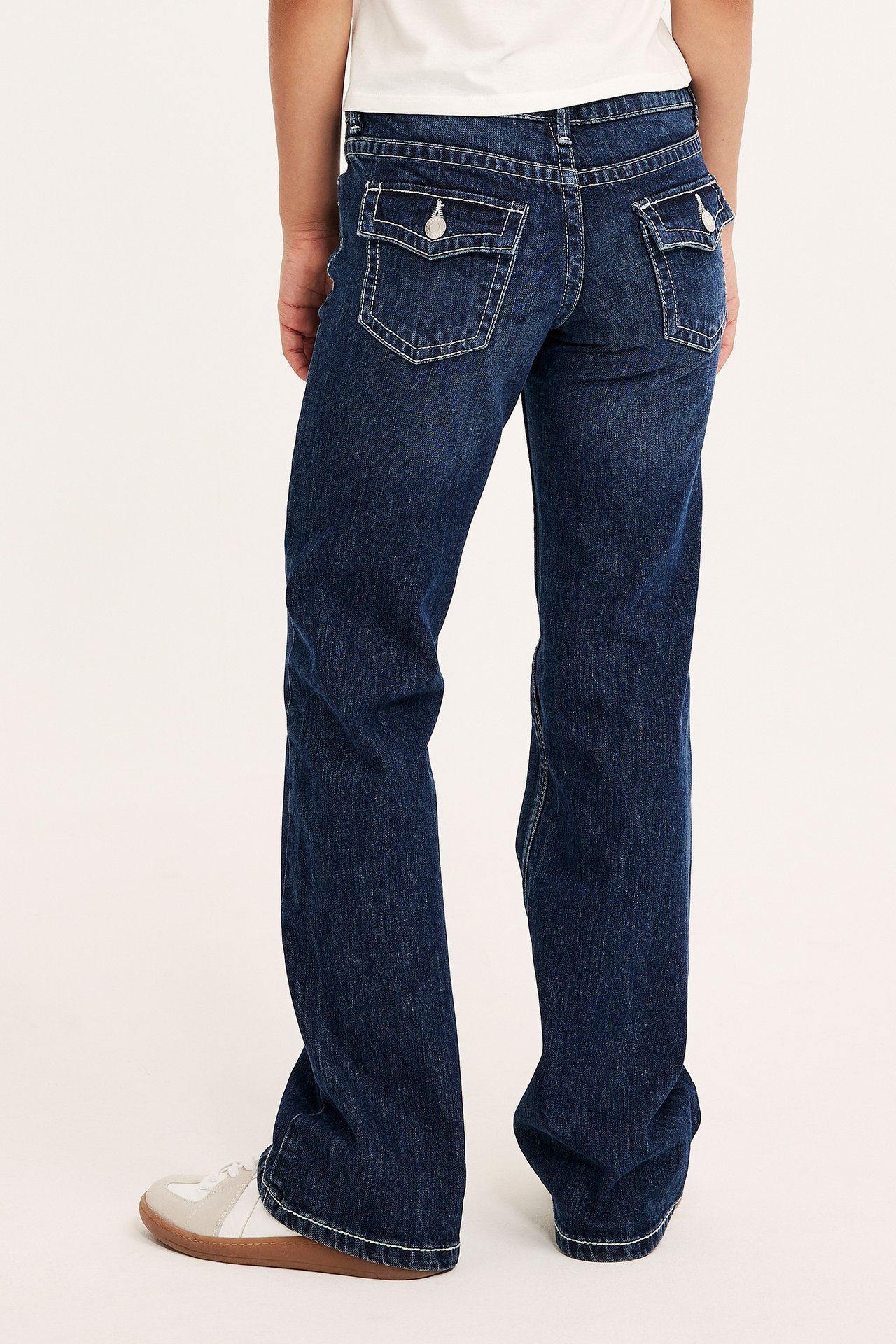 Bootcut jeans low waist - Mørk denim - 8
