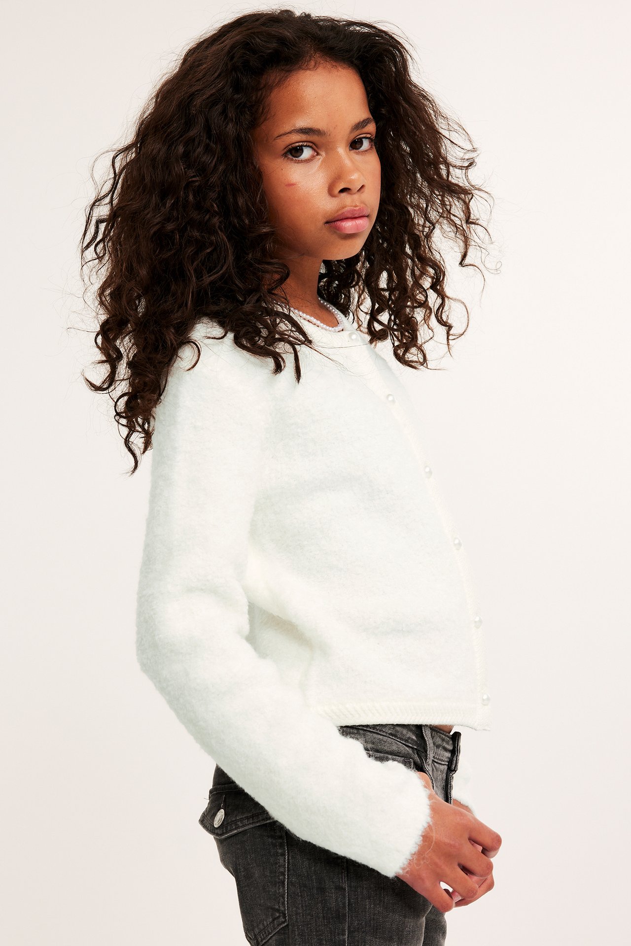 Strikkejakke - Offwhite - 4