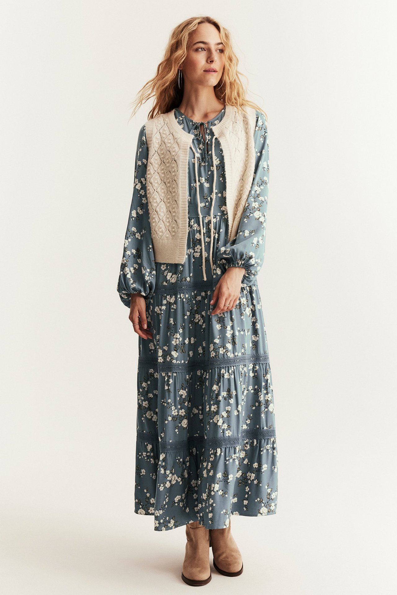 Sukienka w kwiaty Newbie Woman - Niebieski - 6