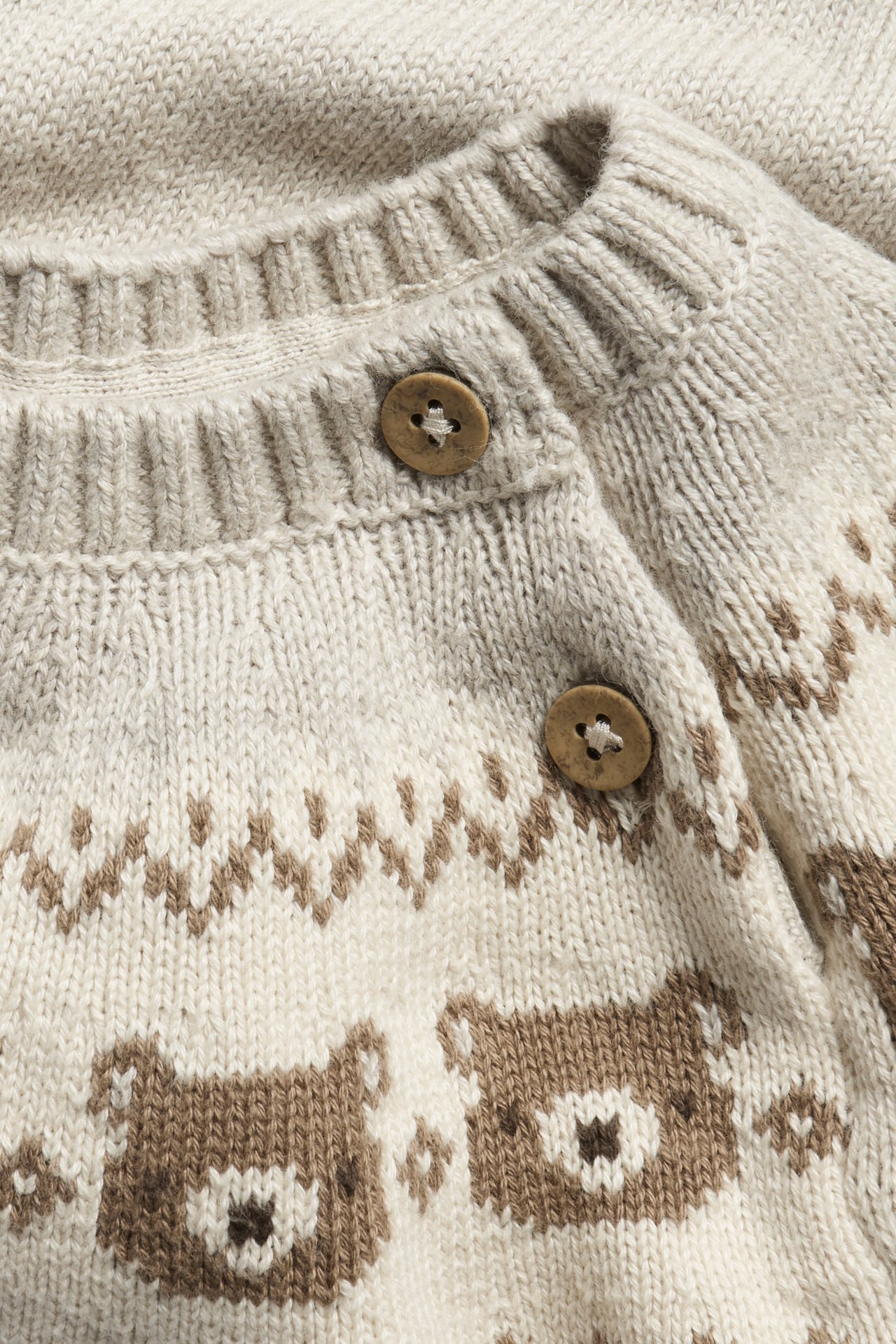 Jacquardstickad tröja - Melerad beige - 2