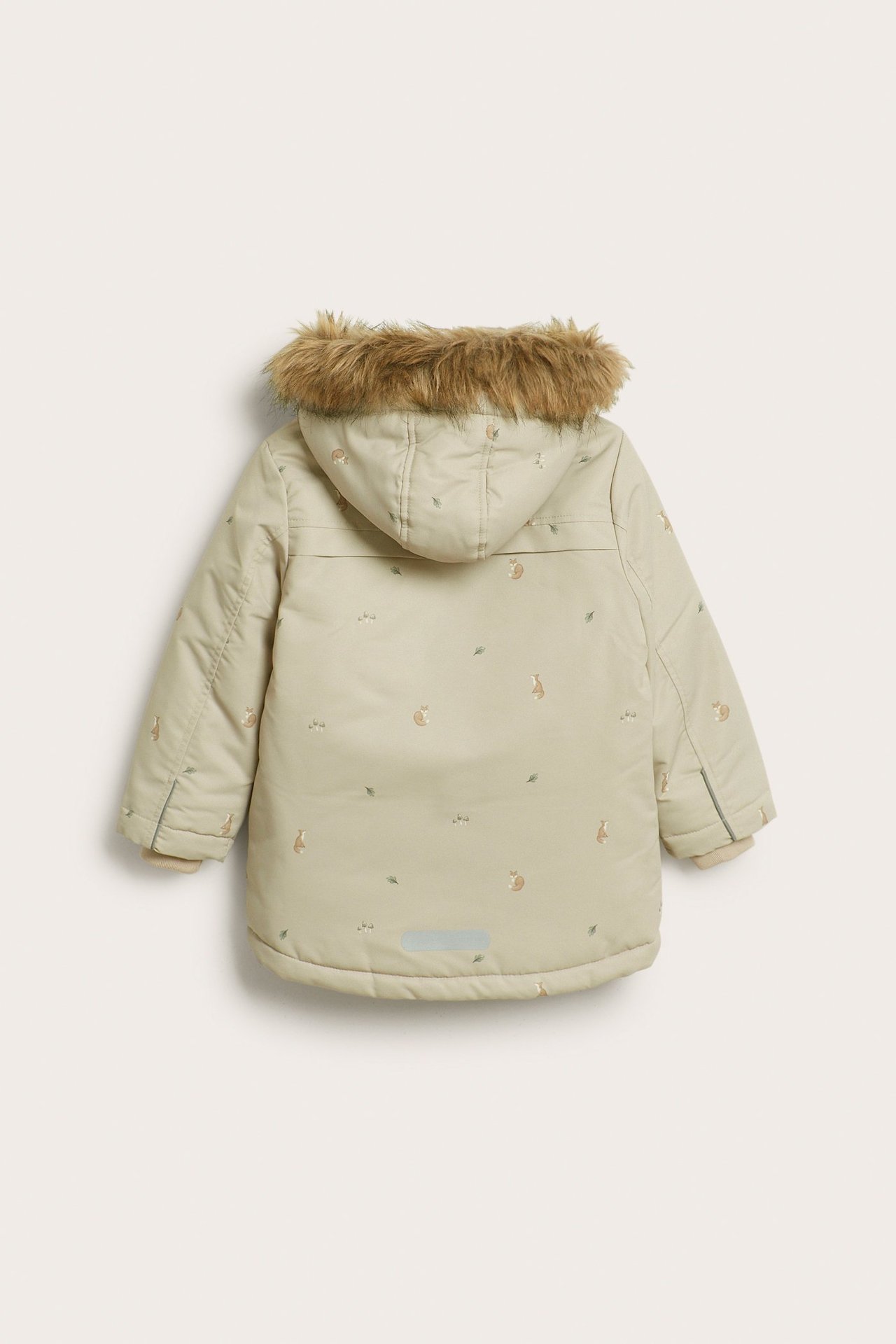 Vadderad jacka med rävar - Beige - 5
