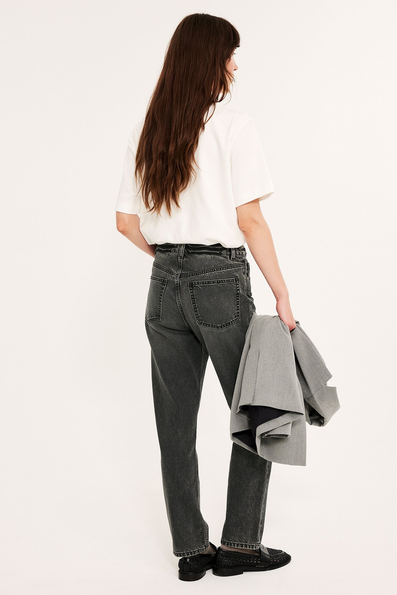 Straight jeans high waist - Svart denim - 7
