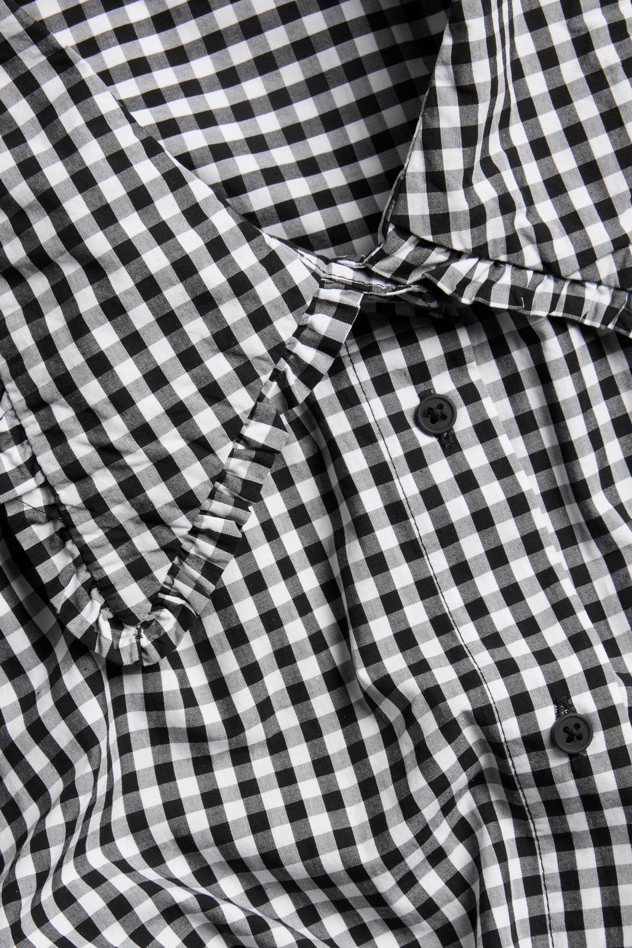 Gingham-ruudullinen paita - Musta - 6