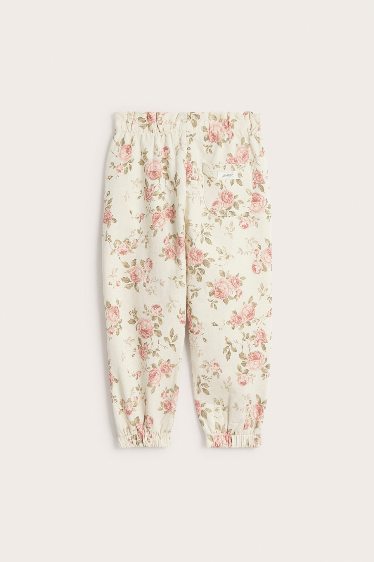 Byxor med blomprint - Ljusbeige - 3