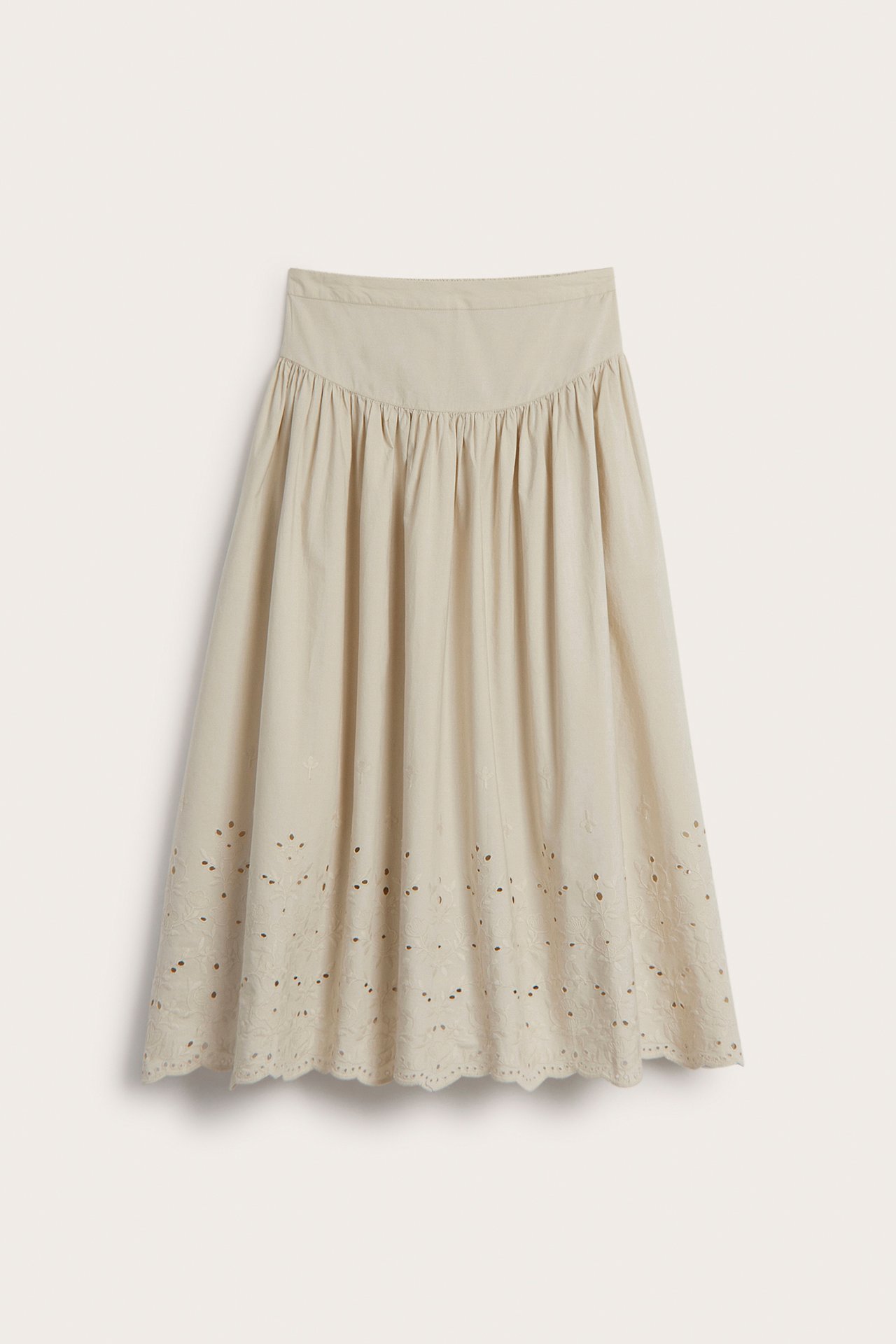 Skjørt med brodering Newbie Woman - Beige - 6