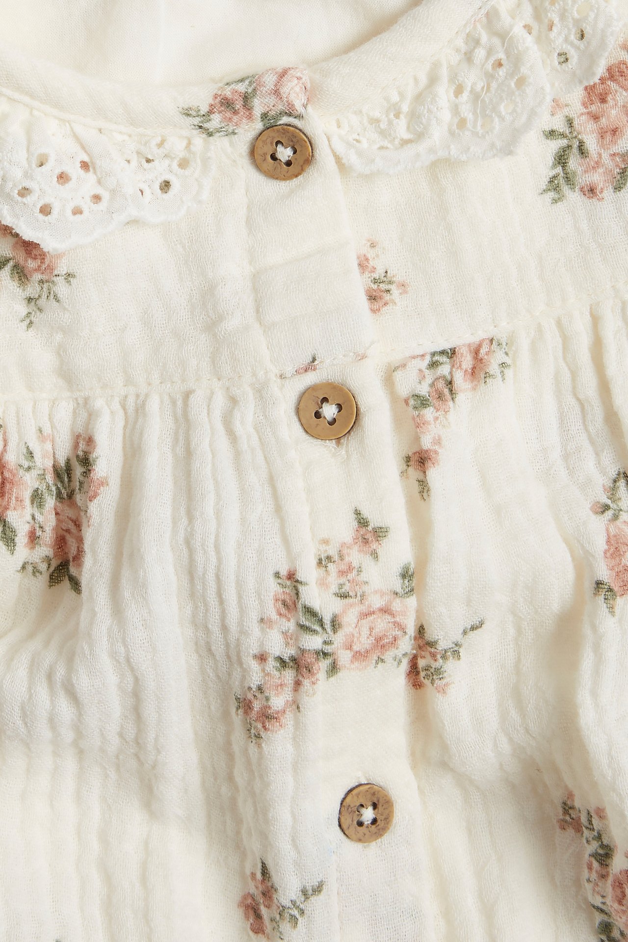 Blommig blusbody - Offwhite - 1