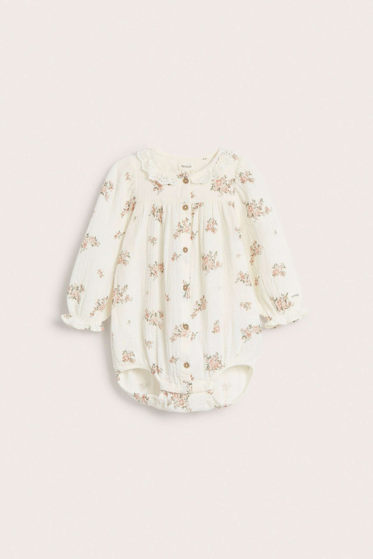Blommig blusbody - Offwhite - 2