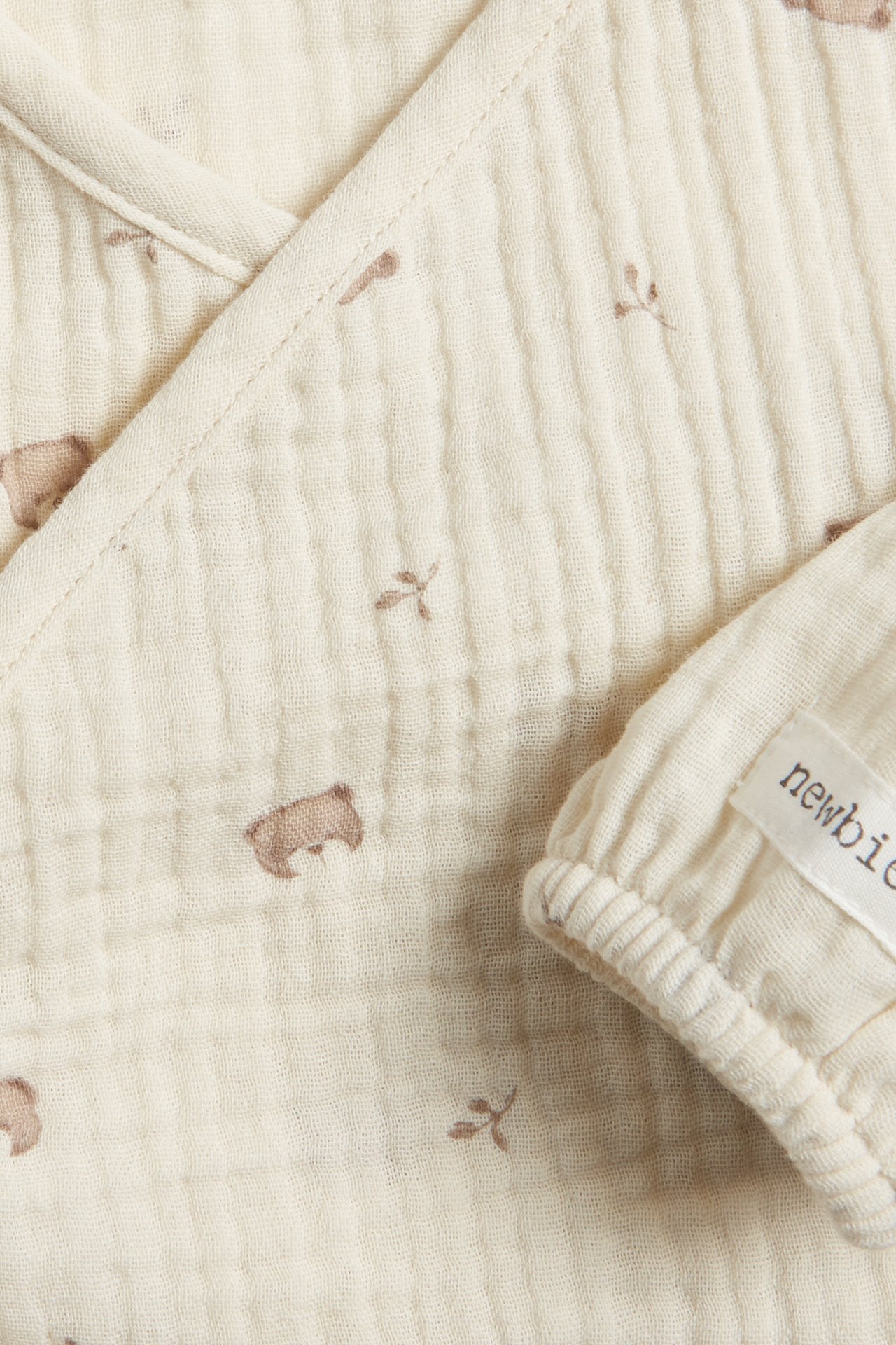 Omlottbody i muslin med nallar - Ljusbeige - 1