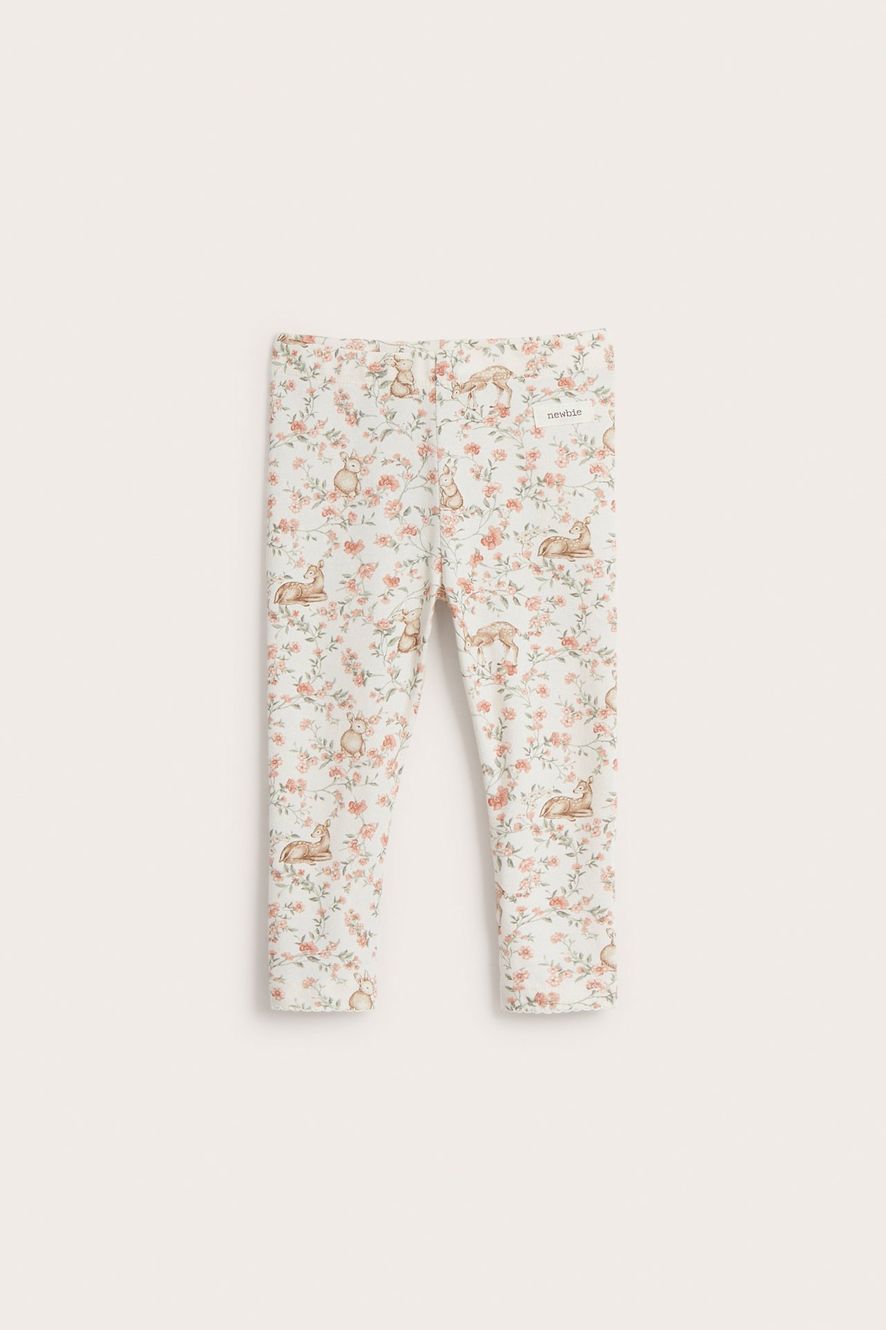 Blommiga leggings med djur - Offwhite - 2