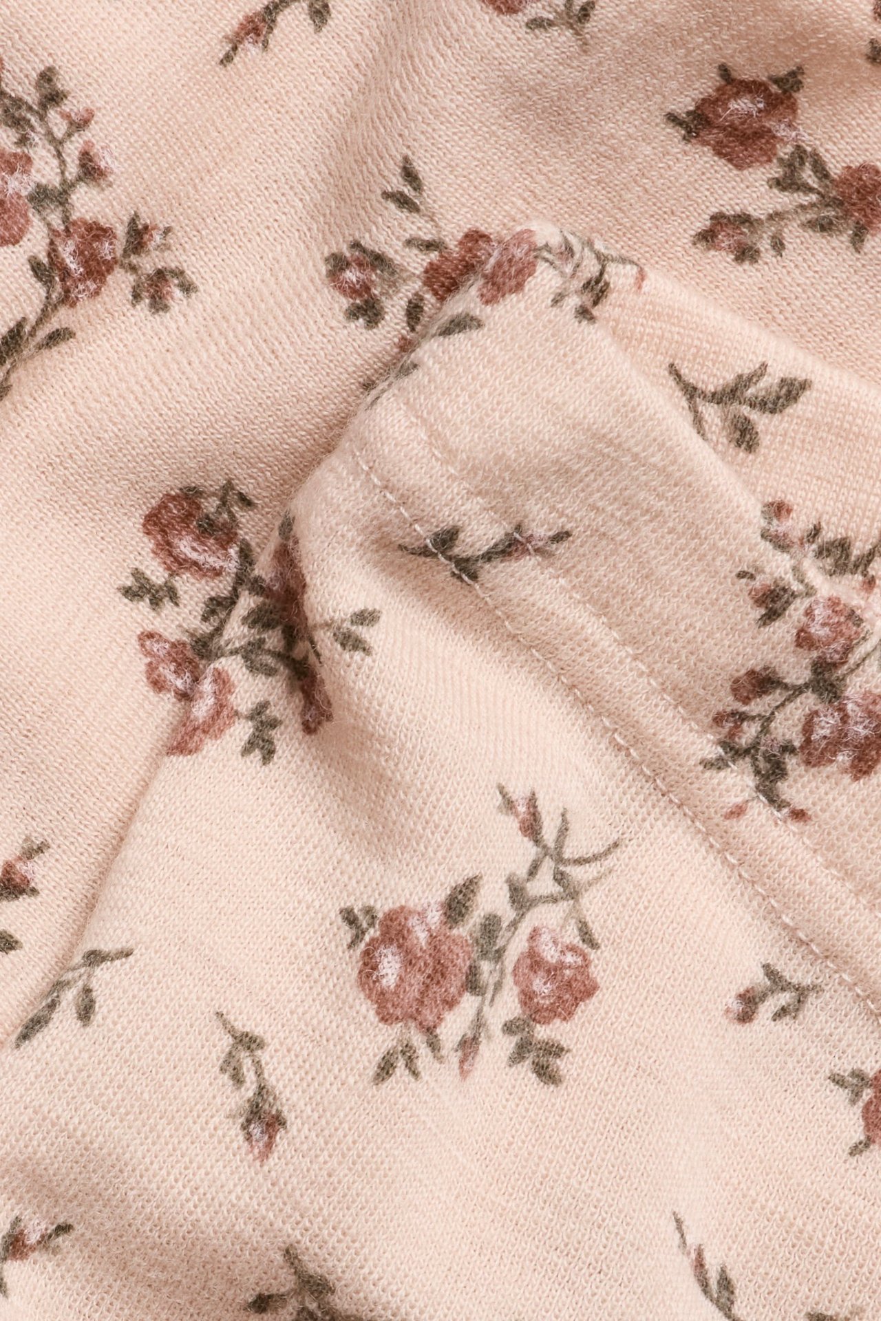 Legginsy w kwiaty, z wełny merino