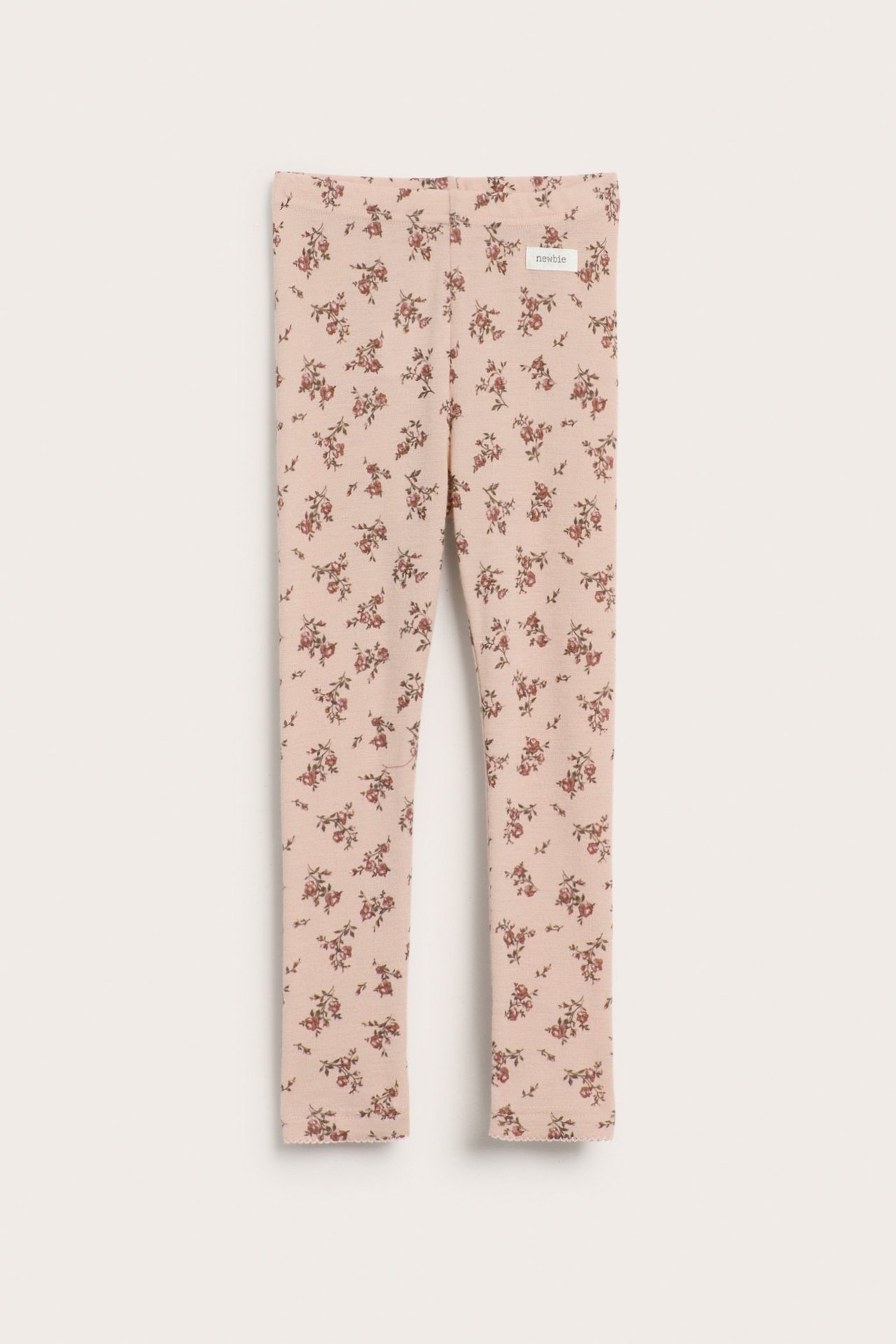 Legginsy w kwiaty, z wełny merino
