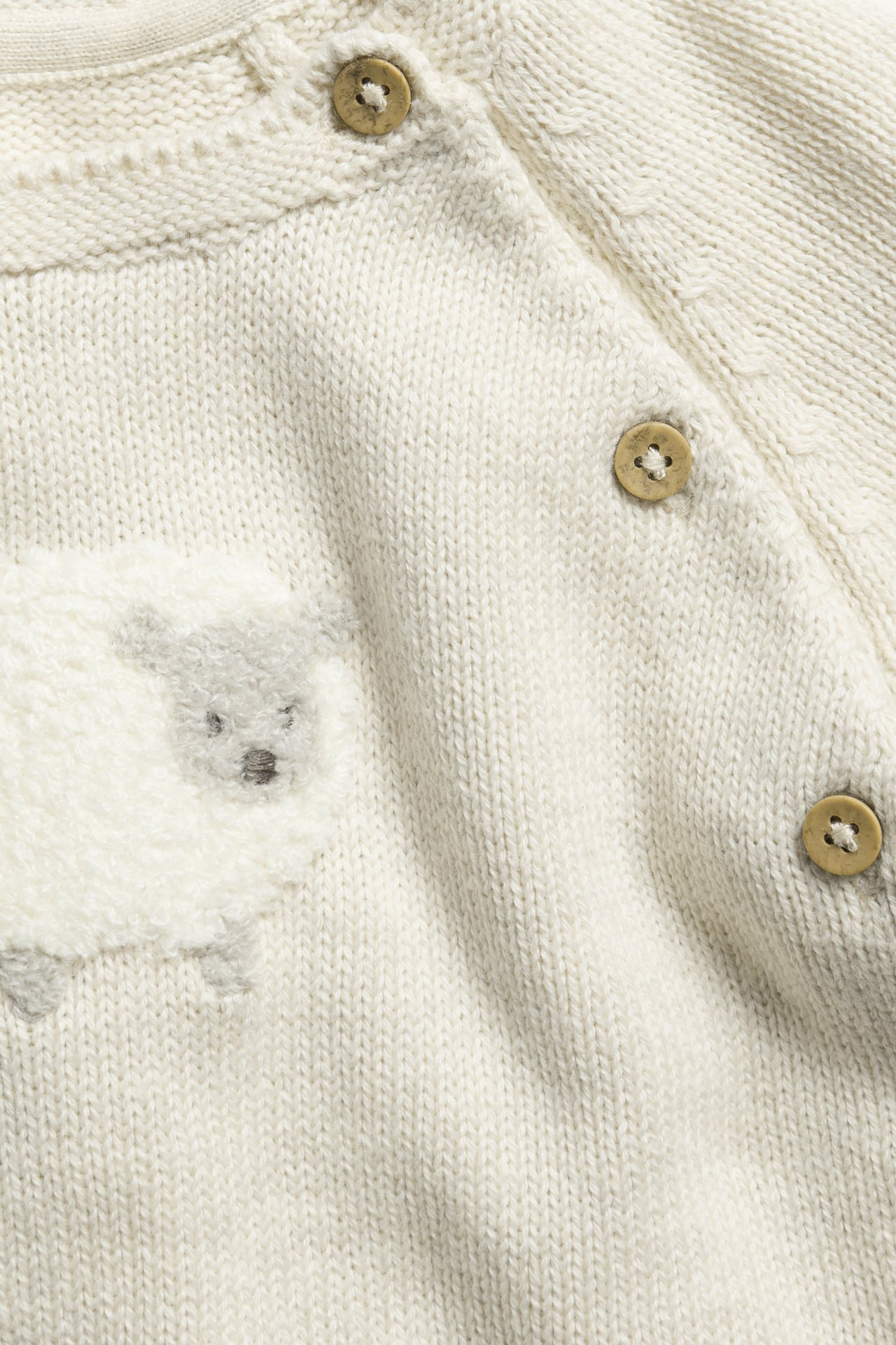 Stickad omlottkofta - Melerad beige - 4