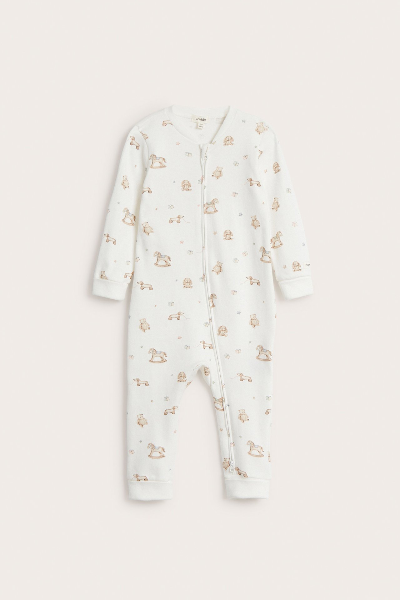 Leksaksmönstrad babypyjamas - Offwhite - 3