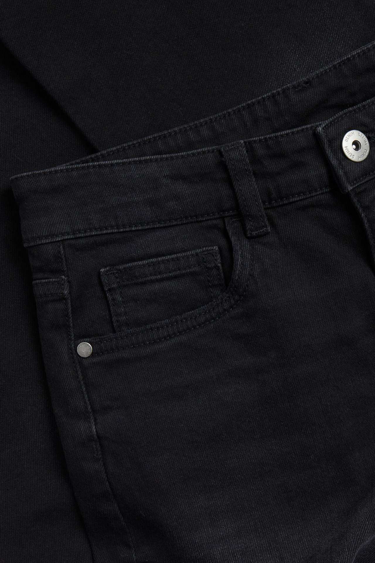 Loose jeans mid waist - Svart denim - 5